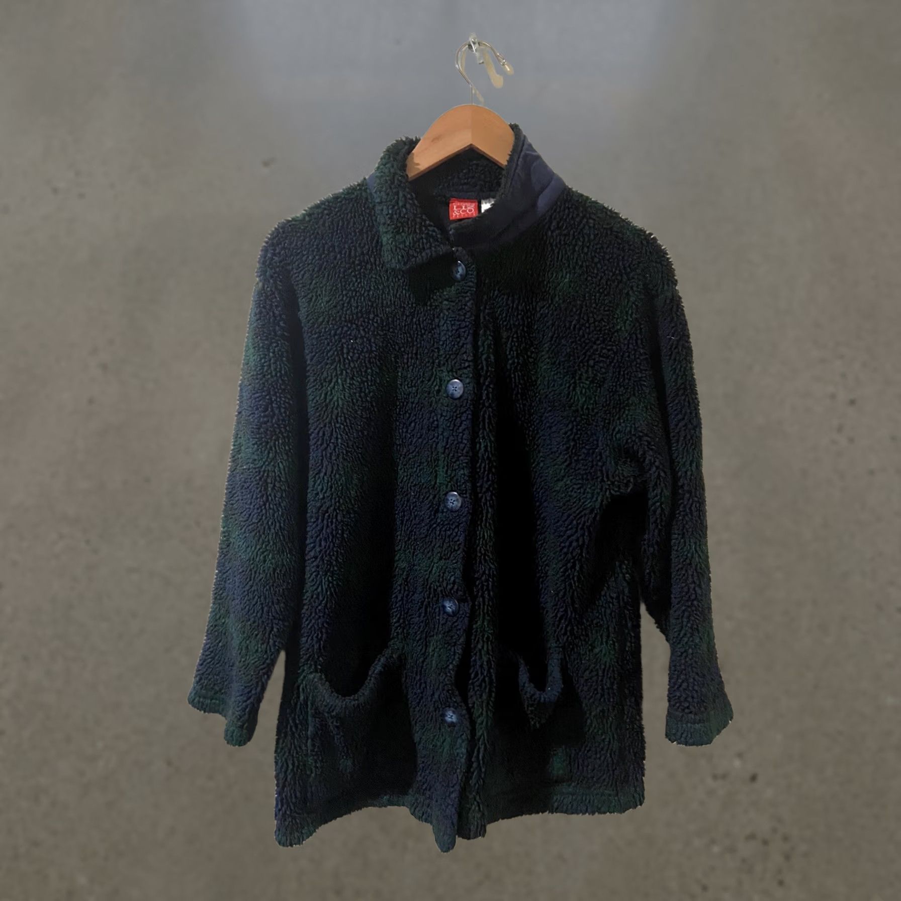 CO Liz & Co Petite Green Sherpa Jacket Women PL Jacket Sherpa Green Cotton Petite Size L / US 10 / IT 46 - 1 Thumbnail