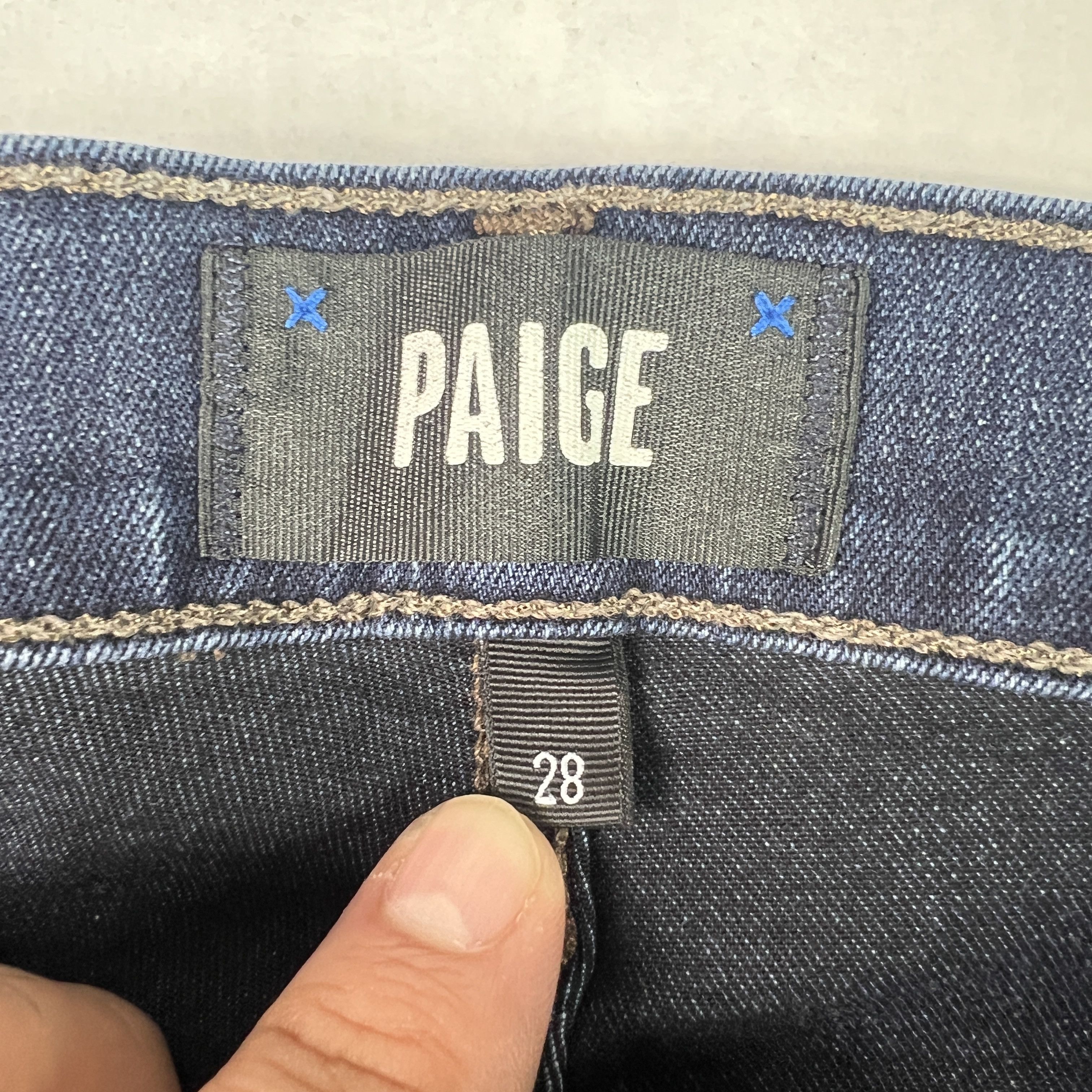 Paige Paige Jeans Lennox Slim Fit Straight Dark Blue Stretch Denim Size US 28 / EU 44 - 7 Thumbnail