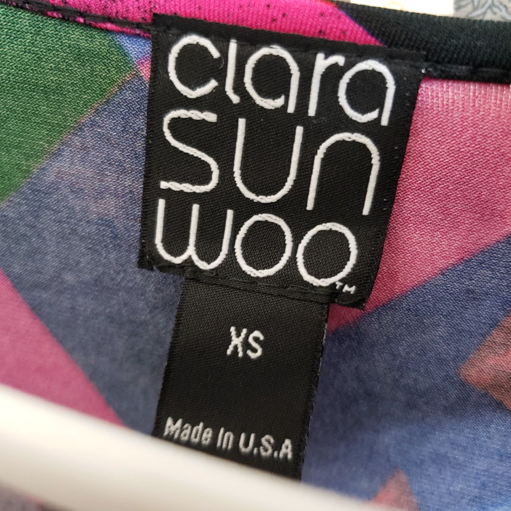 Pinko Clara Sun Woo Womens Asymmetrical Top XS Black Pink 3/4 Sleeve V-Neck Blouse Tops Womens XS Black Pink Colorful Decade - Size XS / US 0-2 / IT 36-38 - 6 Thumbnail
