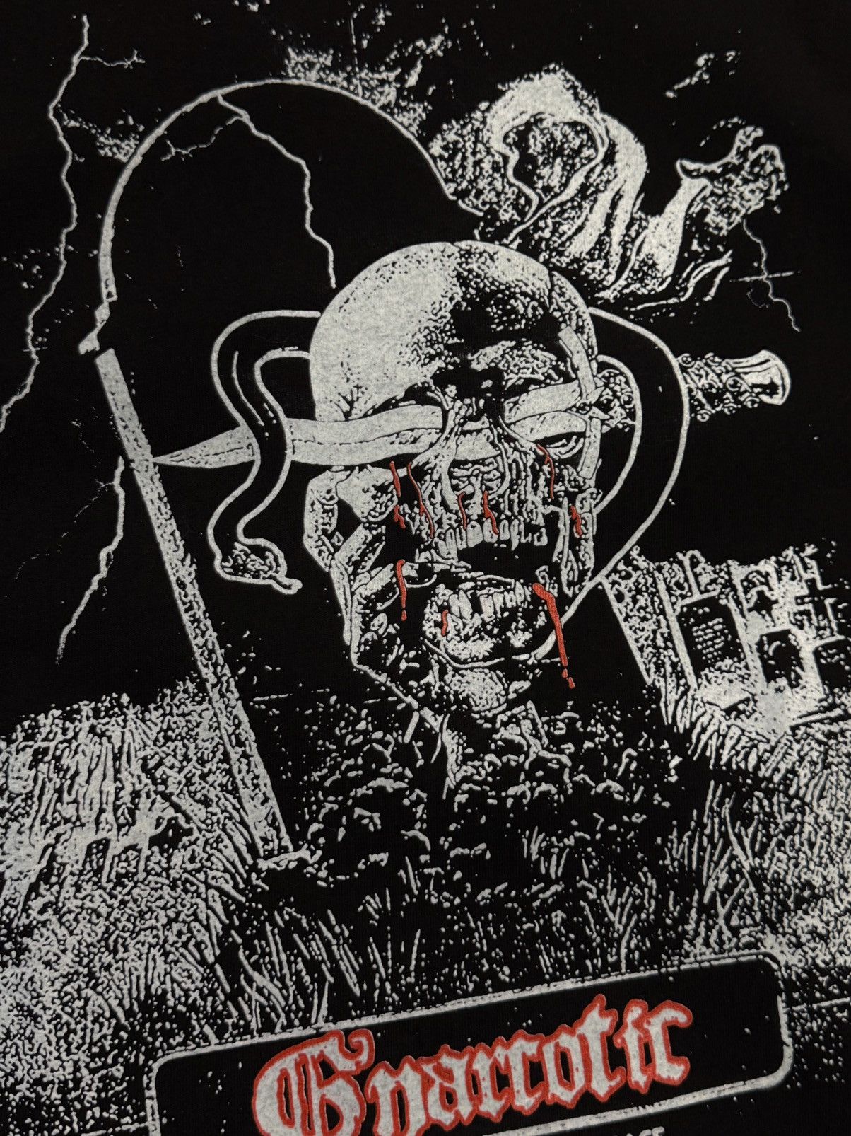 Gnarcotic Gnarcotic Black "Nobody Rests" Skull Snake Lightning Tee Size US M / EU 48-50 / 2 - 3 Thumbnail