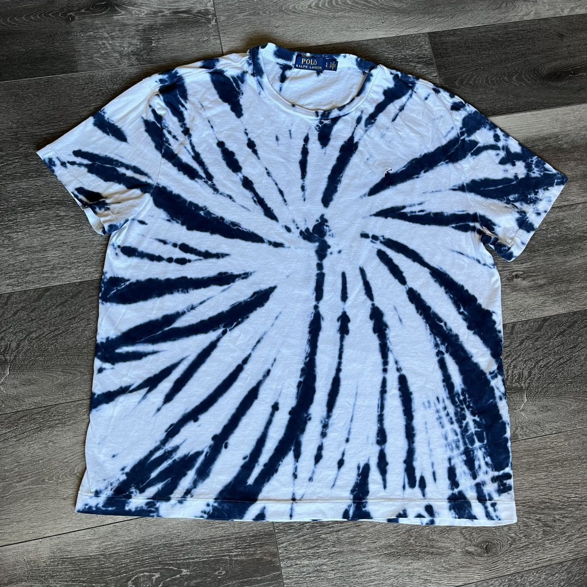 Polo Ralph Lauren × Ralph Lauren × Vintage Vintage Polo Ralph Lauren Swirl Tie Dye Basic Logo Tee Shirt Size US L / EU 52-54 / 3 - 1 Thumbnail