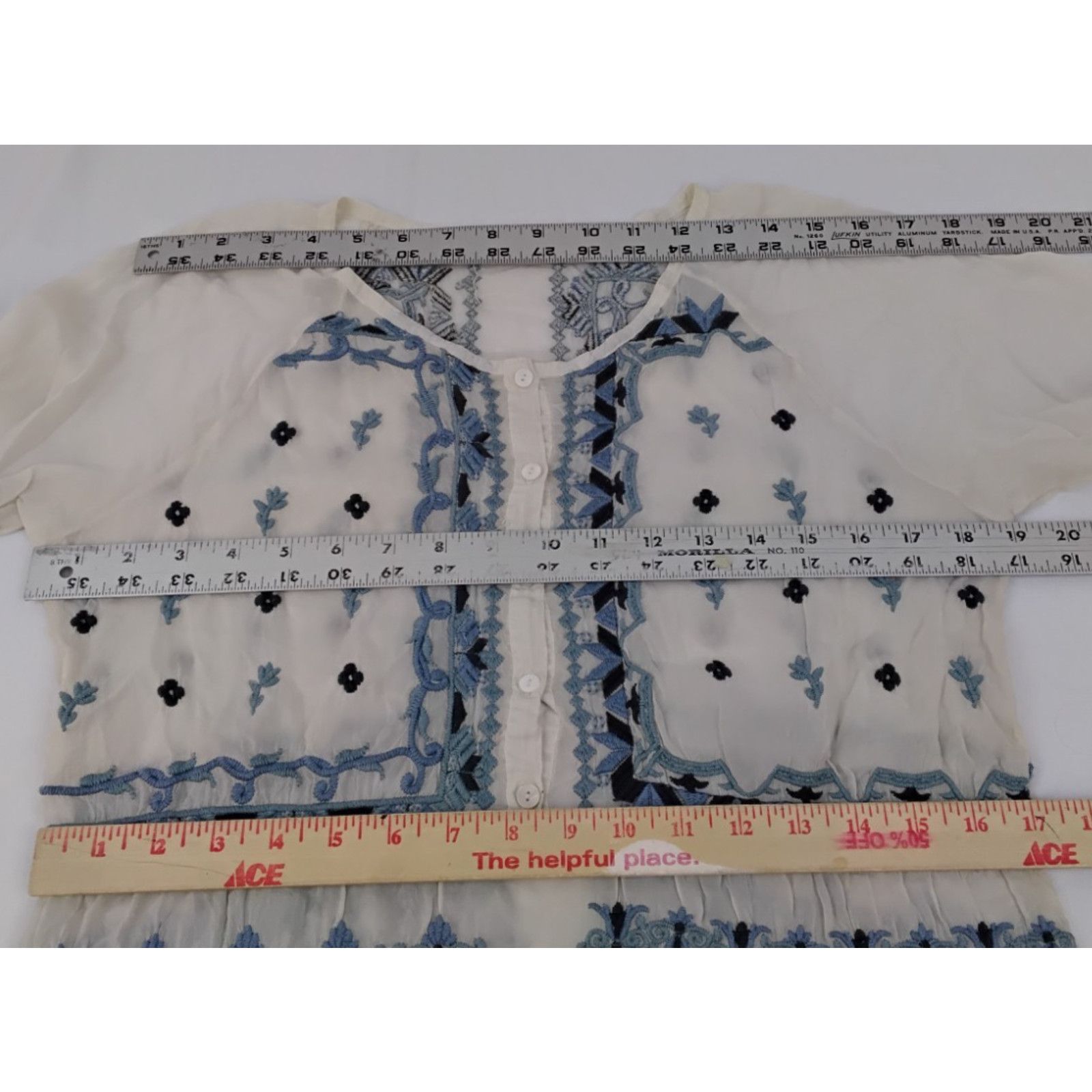 Johnny Was Johnny Was Blouse Women's Small White/Blue Embroidered Size S / US 4 / IT 40 - 11 Thumbnail