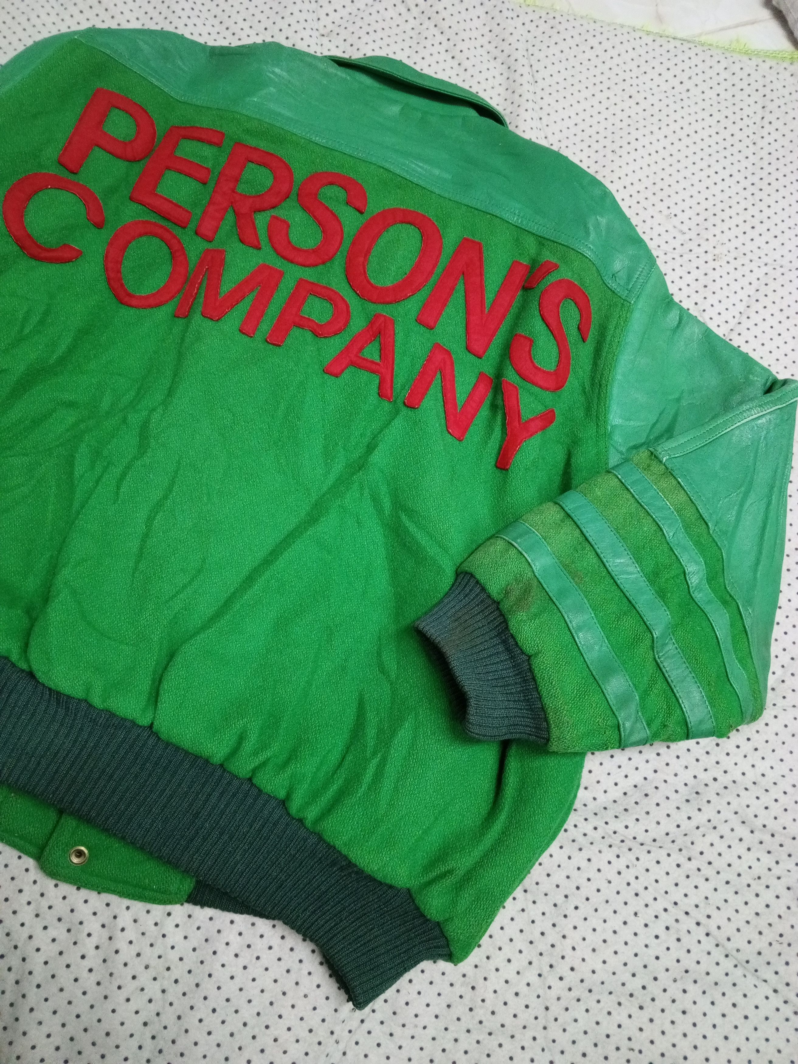 PERSON'S PERSONS Vintage Leather Sleeve Flag Spell Out Vrsity Jacket Size US XL / EU 56 / 4 - 5 Thumbnail