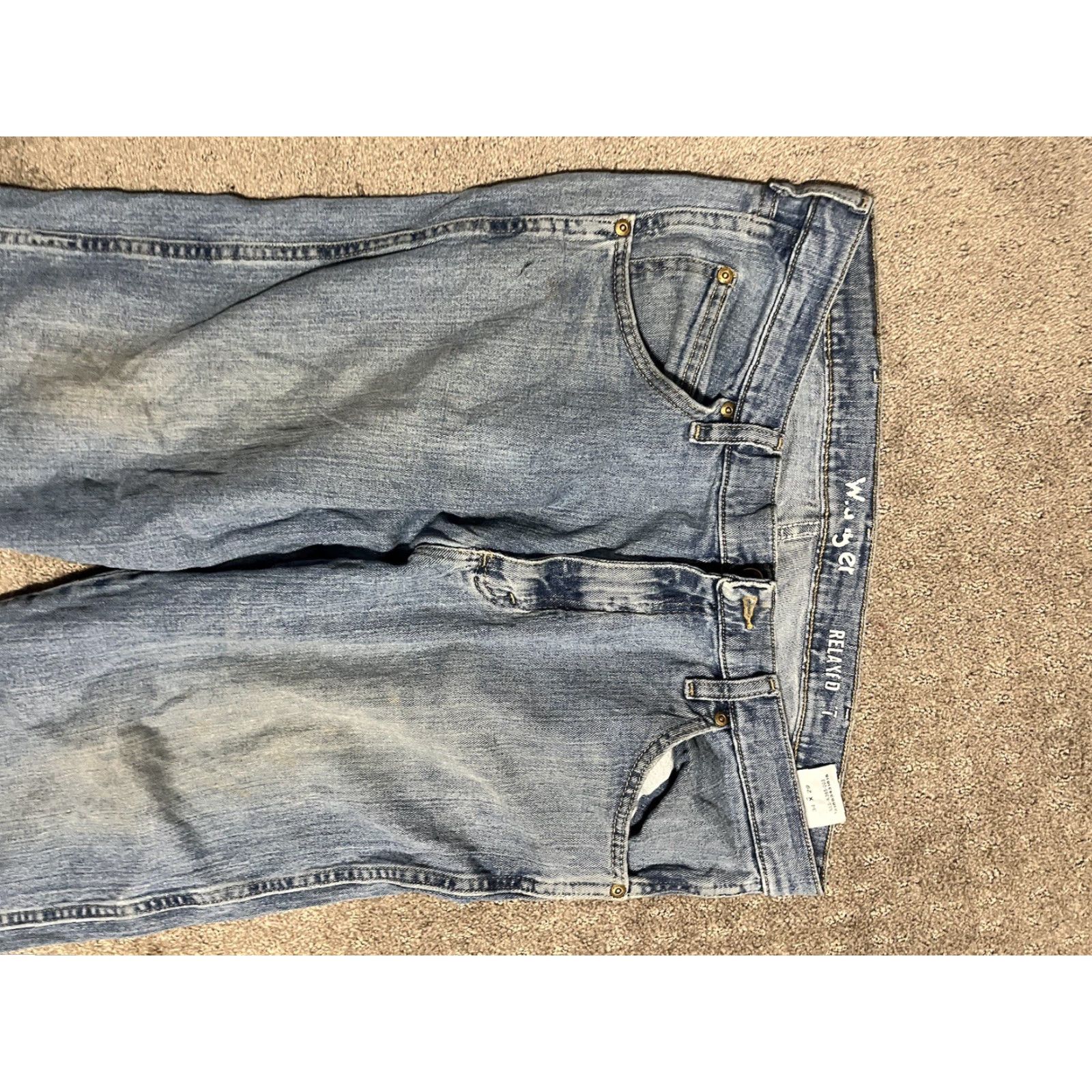 Wrangler Wrangler Jeans Mens Regular Size 34x29 Blue Denim Relaxed Fit Mid Rise 10-12in Cotton Blend Pockets Logo Button Vintage No Size US 34 / EU 50 - 4 Thumbnail