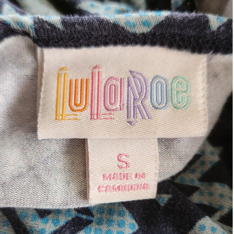 Other LuLaRoe Size Small Top Blue Geometric Print Stretch Size S / US 4 / IT 40 - 5 Thumbnail