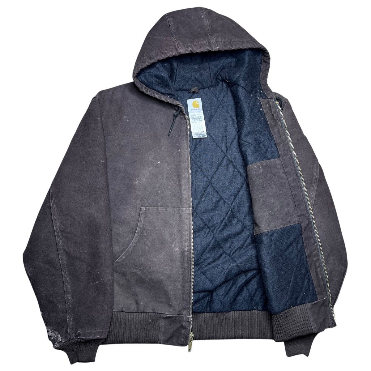 Carhartt Vtg 2000s Carhartt J130 DKB Hooded Dark Brown Canvas Jacket Size US L / EU 52-54 / 3 - 2 Thumbnail
