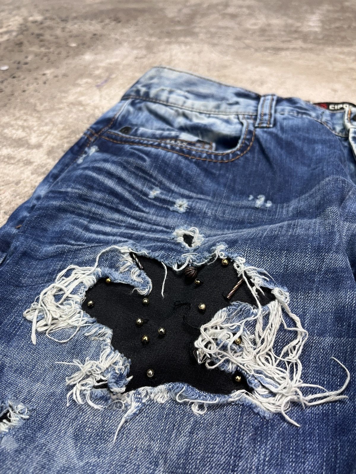 Vintage BAGGY DISTRESSED BONDAGE FADED PANTS - LOT № 3161 Size US 34 / EU 50 - 5 Thumbnail