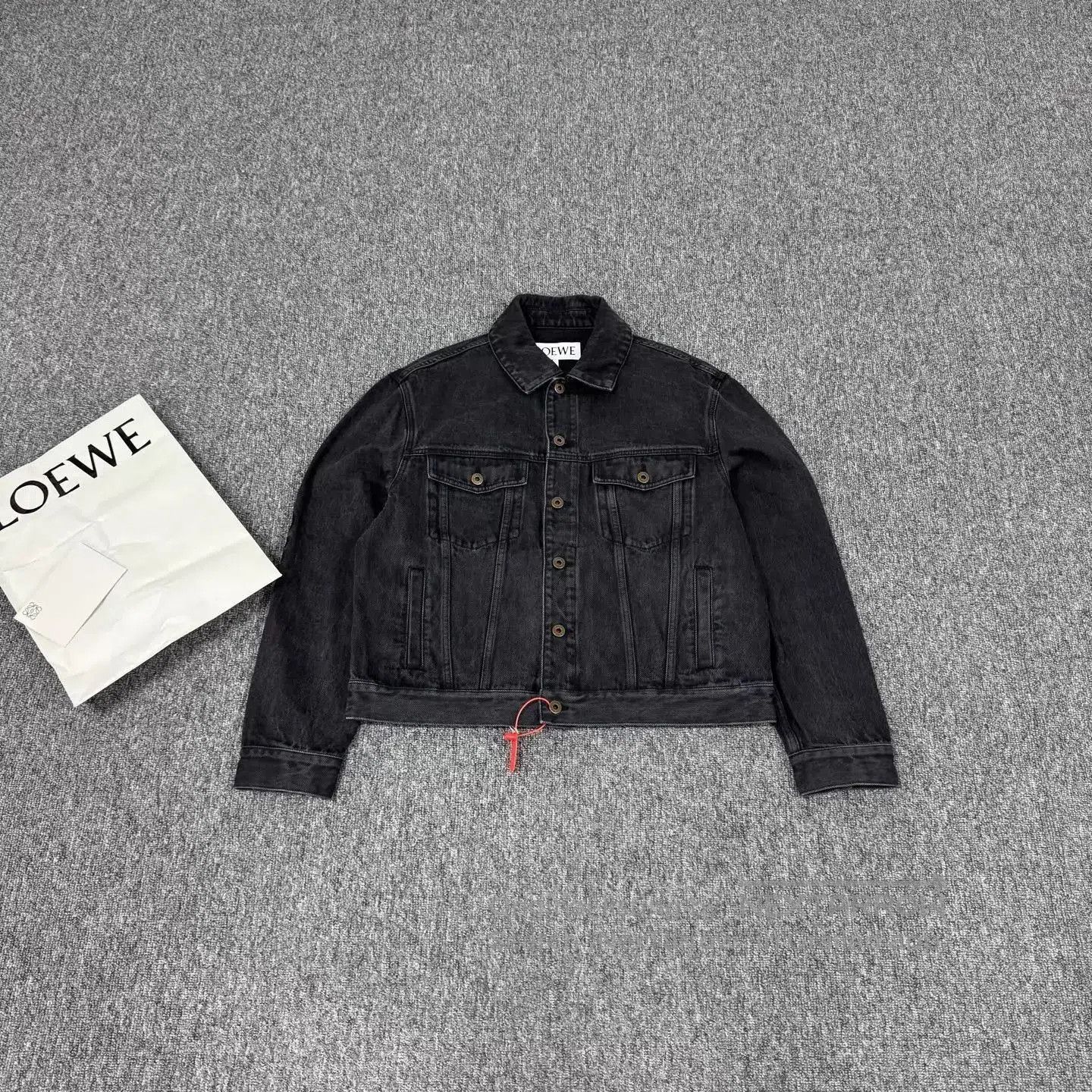 Loewe Black Denim Jacket with Button Front. Size US M / EU 48-50 / 2 - 1 Thumbnail