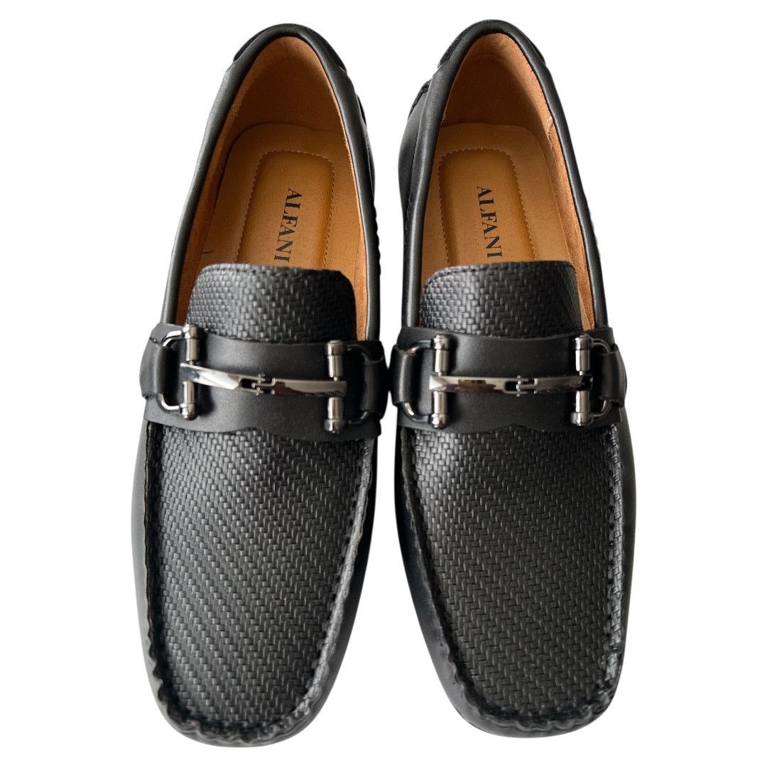 Alfani Alfani Black Driver Bit Moc-Toe Len Toe Loafers Shoes, 7M Size US 7 / EU 40 - 1 Thumbnail