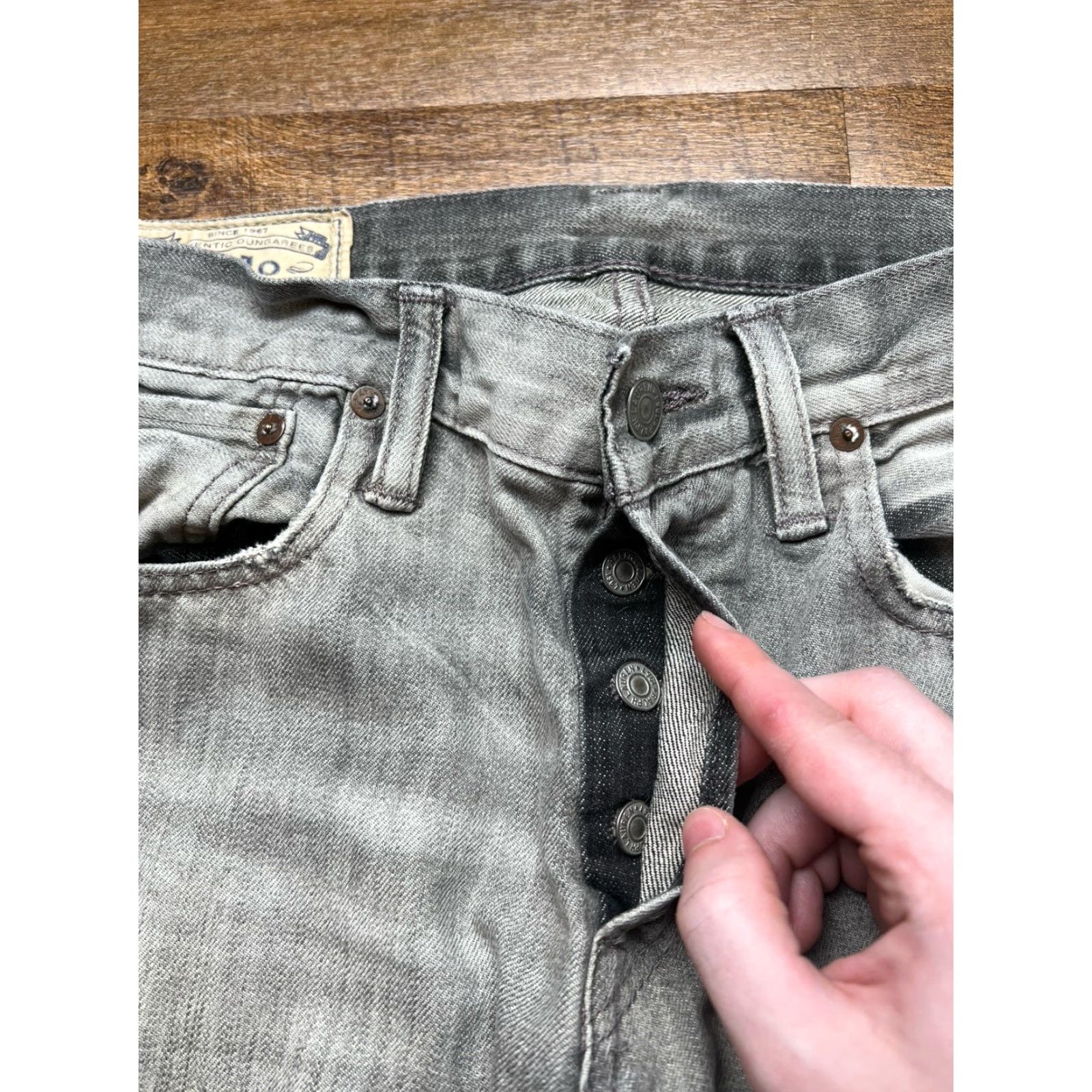 Polo Ralph Lauren VINTAGE Polo Ralph Lauren Jeans Mens Gray Varick Slim Straight Selvedge Size 32X34 Size US XS / EU 42 / 0 - 7 Thumbnail