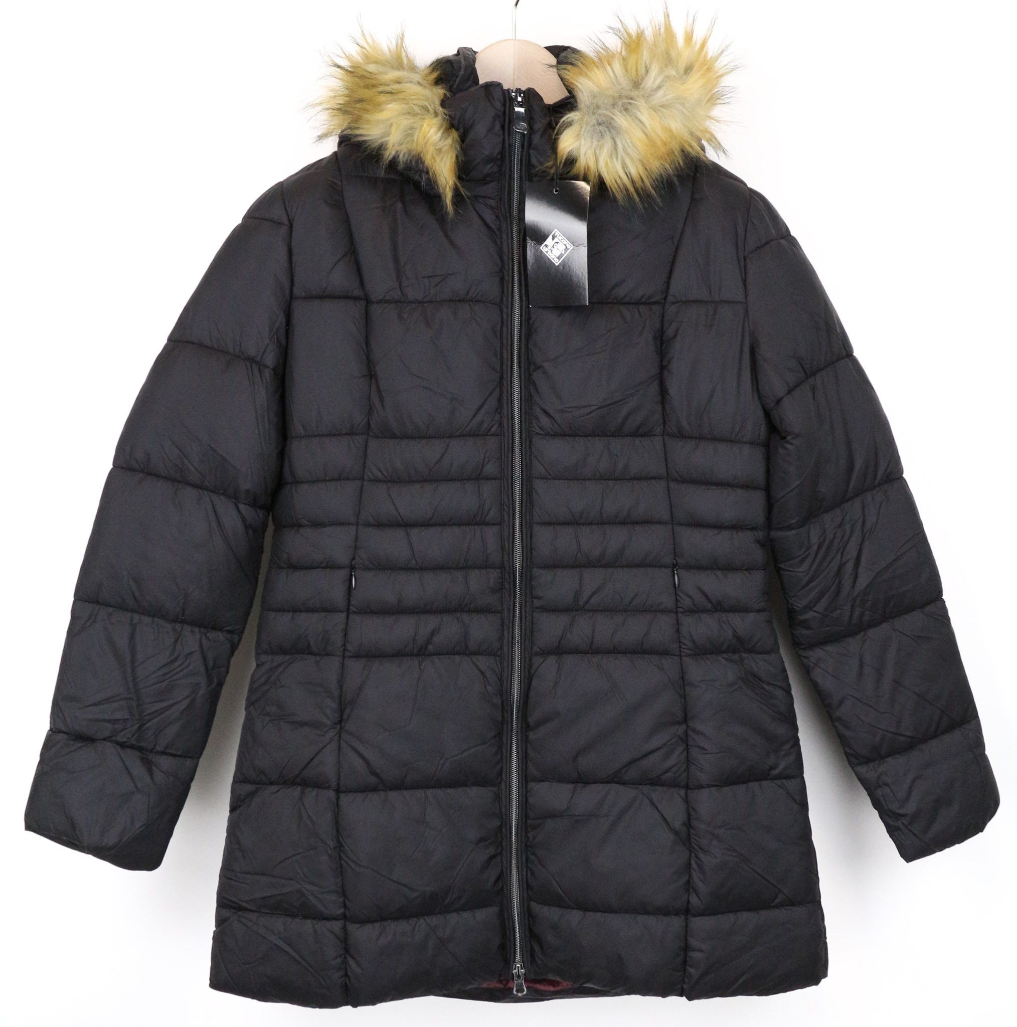 Other FURBET L Black Padded Faux Fur Hooded Jacket 74815 Size L / US 10 / IT 46 - 1 Thumbnail