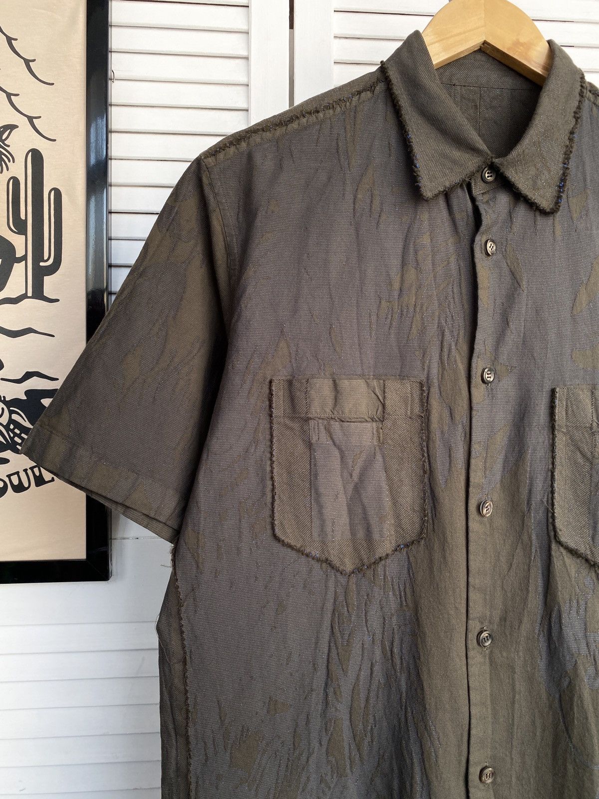 Issey Miyake × Japanese Brand × Vintage ISSEY MIYAKE A-POC "Shadow Stitch" Raw Edge Textured Shirt Size US M / EU 48-50 / 2 - 9 Thumbnail