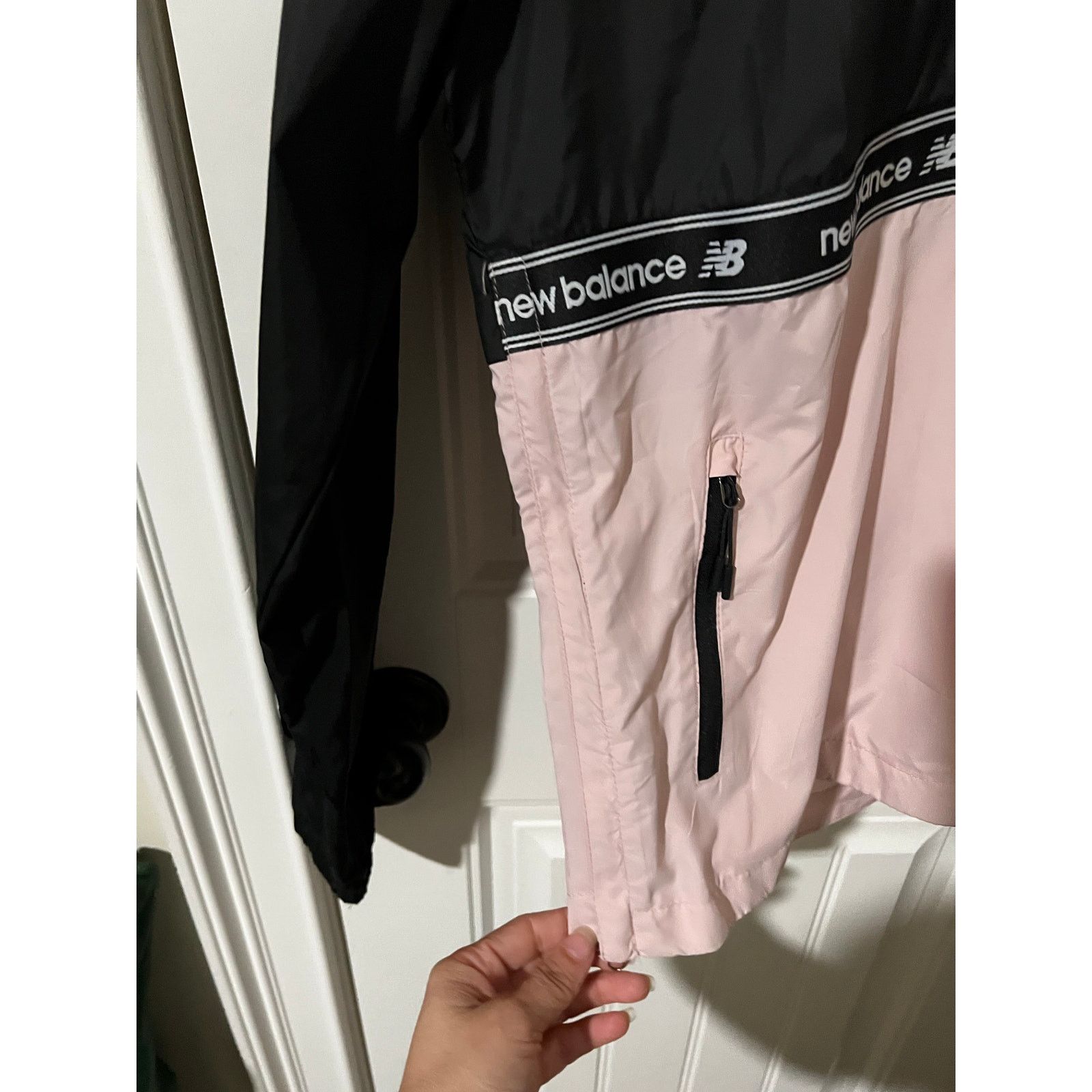 New Balance Jacket Color Blocked Windbreaker Logo Hooded 1/4 Zip Up Pink Size M / US 6-8 / IT 42-44 - 3 Thumbnail