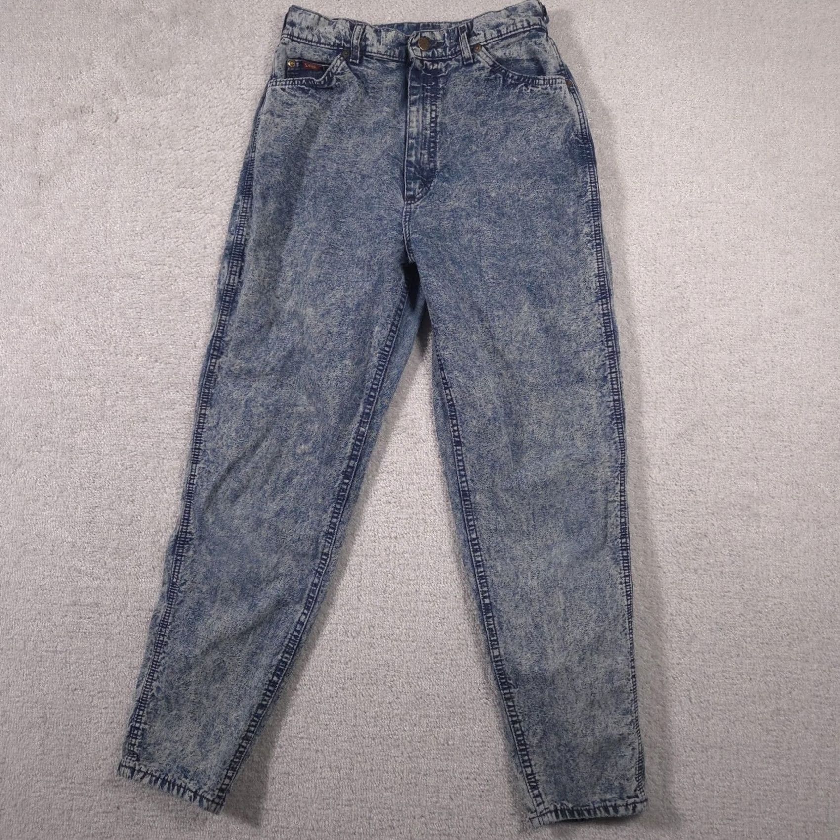 Lee VINTAGE Lee Jeans Womens 11 Medium Blue Acid Wash High Rise Mom Tapered 80s Size 32" / US 10 / IT 46 - 2 Thumbnail