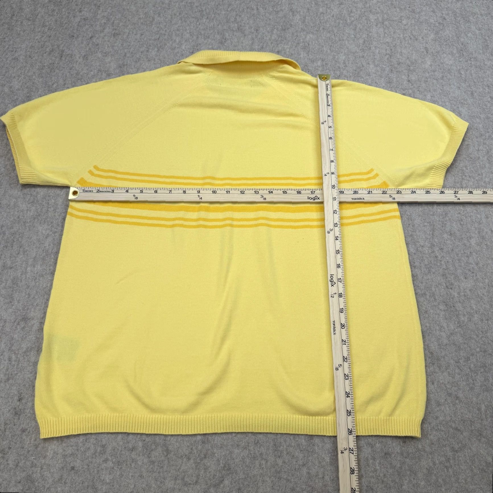 Tommy Hilfiger VINTAGE Tommy Hilfiger Sweater Mens XL Yellow Striped Collared Short Sleeve Knit Pullover Knit Style Tight-Knit Hong Kong Size US XL / EU 56 / 4 - 6 Thumbnail