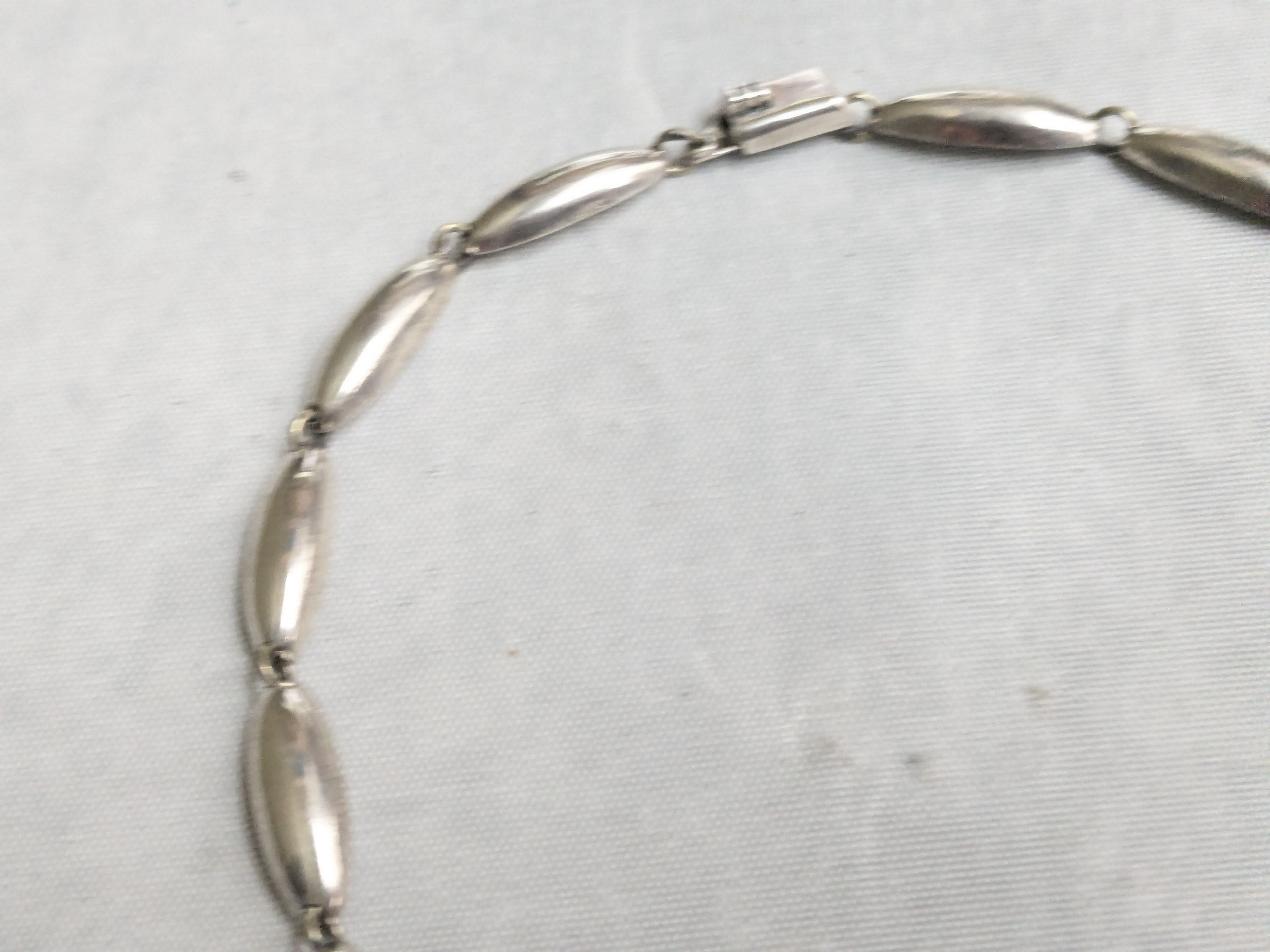 Jewelry Vintage Taxco Sterling Silver Onyx Necklace 16" Size ONE SIZE - 2 Thumbnail