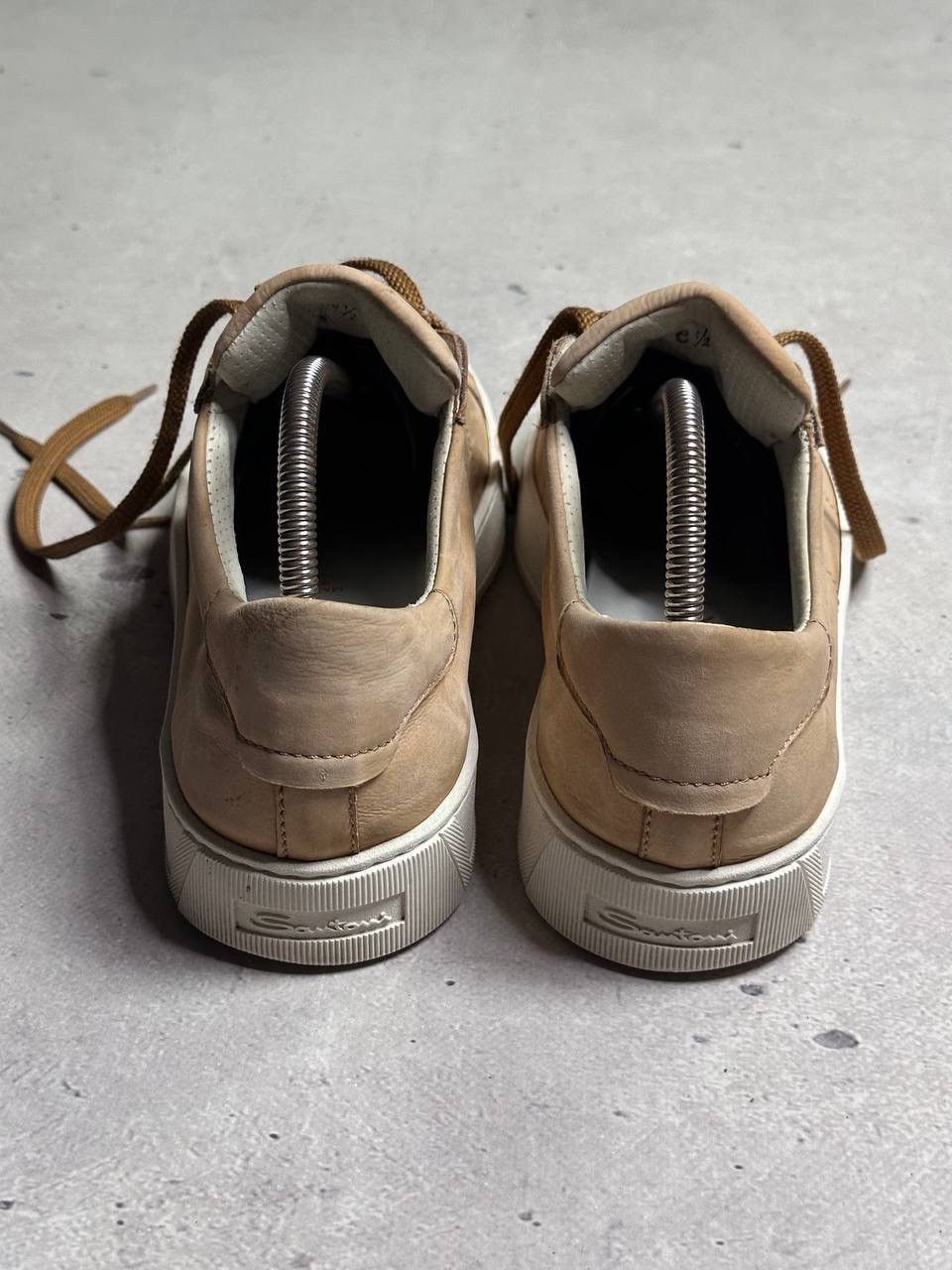 Santoni Santoni Beige Leather Low Top Sneakers Men’s Size 8.5 Italy Size US 8.5 / EU 41-42 - 8 Thumbnail