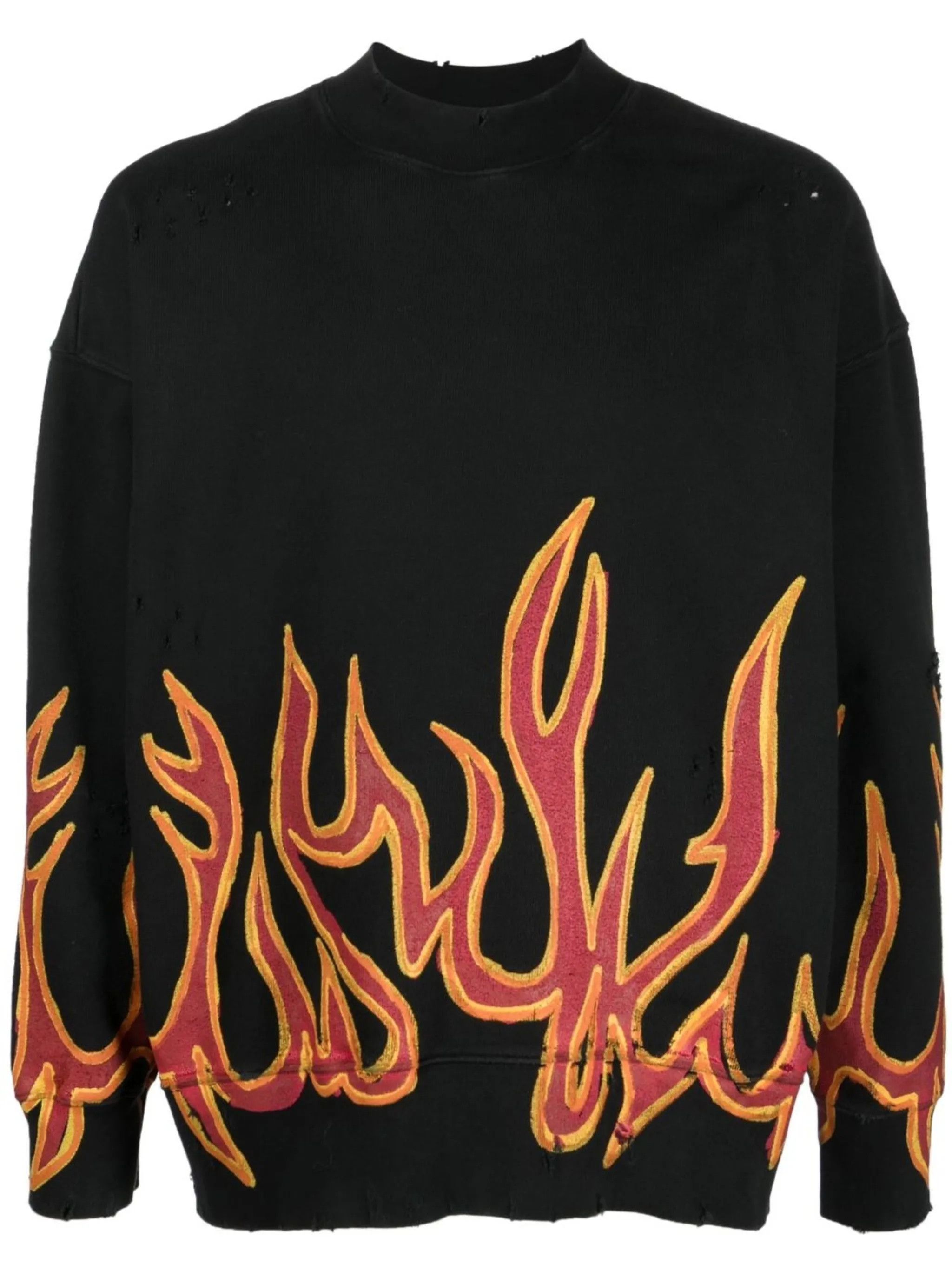 Palm Angels o1gr1nt0425 Gd Graffiti Flames Crewneck Sweatshirt in Black Size US L / EU 52-54 / 3 - 1 Thumbnail