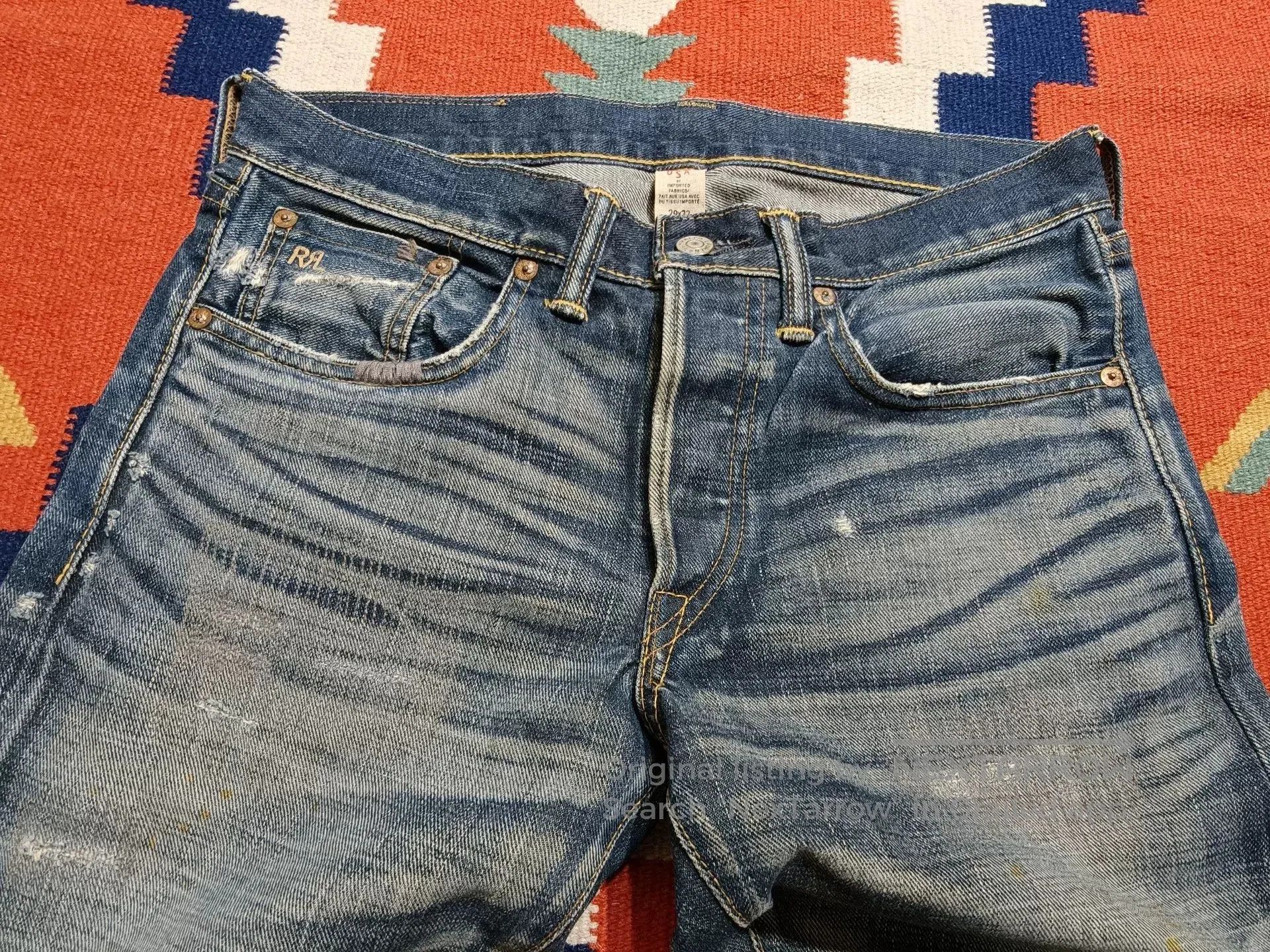 RRL Ralph Lauren RRL Distressed Red Selvedge Denim Jeans. Size US 29 - 6 Thumbnail
