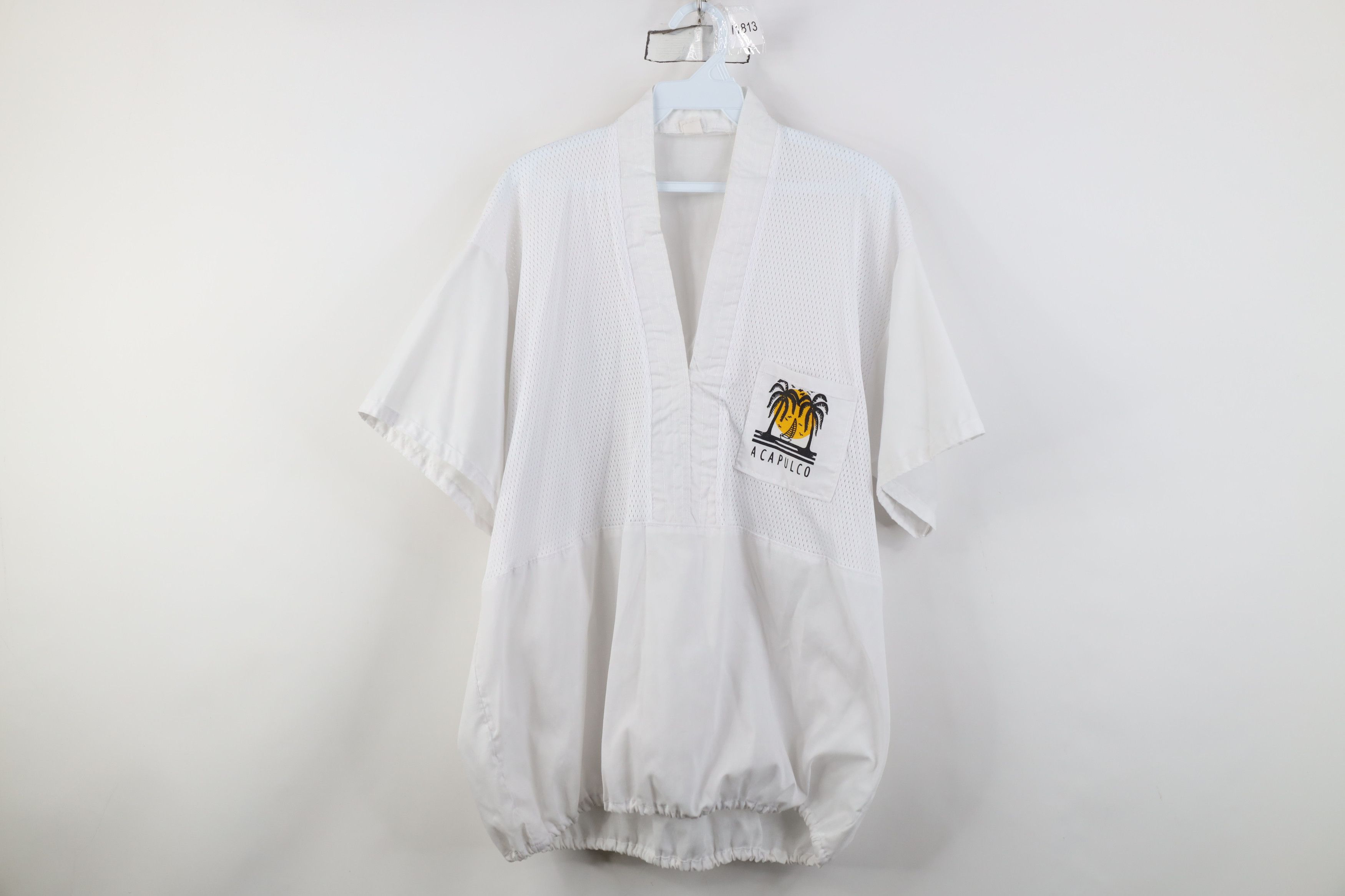 Vintage Vintage 90s Streetwear Sheer Pullover Beach T-Shirt White Size US XXL / EU 58 / 5 - 1 Thumbnail