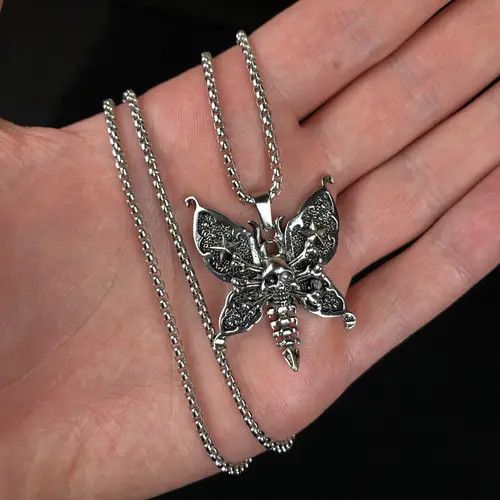 VIBE Butterfly Skull Star Necklace Punk Chain Size ONE SIZE - 2 Thumbnail
