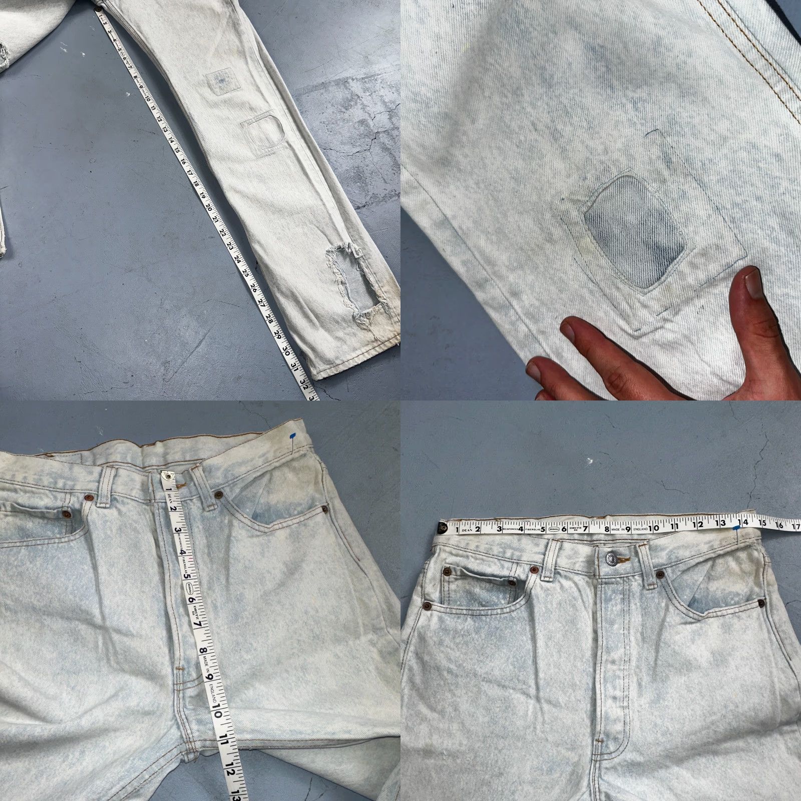 Levi's VINTAGE Levi's 501 Jeans 32x34 Light Blue 90s Straight Leg Denim Jeans Men Size 32 Regular Blue 501 Series Mens Size US 32 / EU 48 - 8 Thumbnail