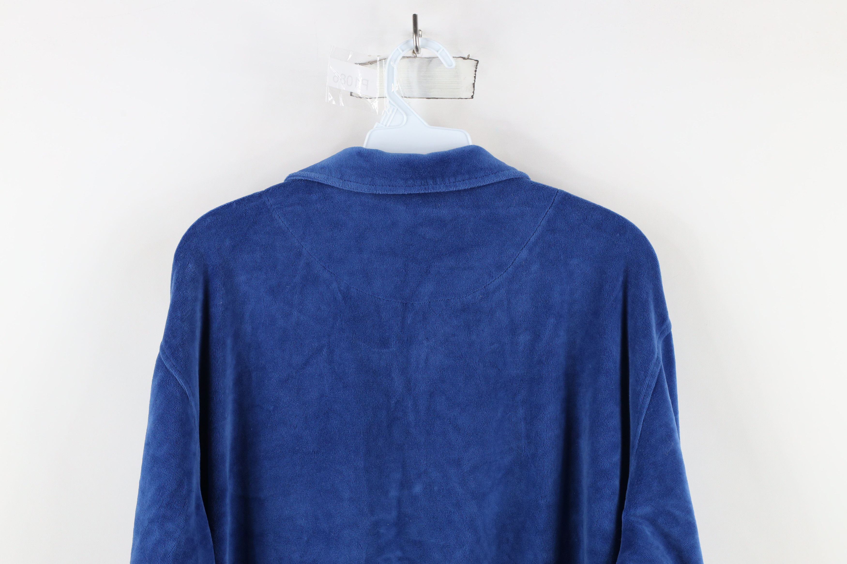Vintage Vintage 90s Streetwear Velour Collared Pullover Sweater Size US L / EU 52-54 / 3 - 10 Thumbnail