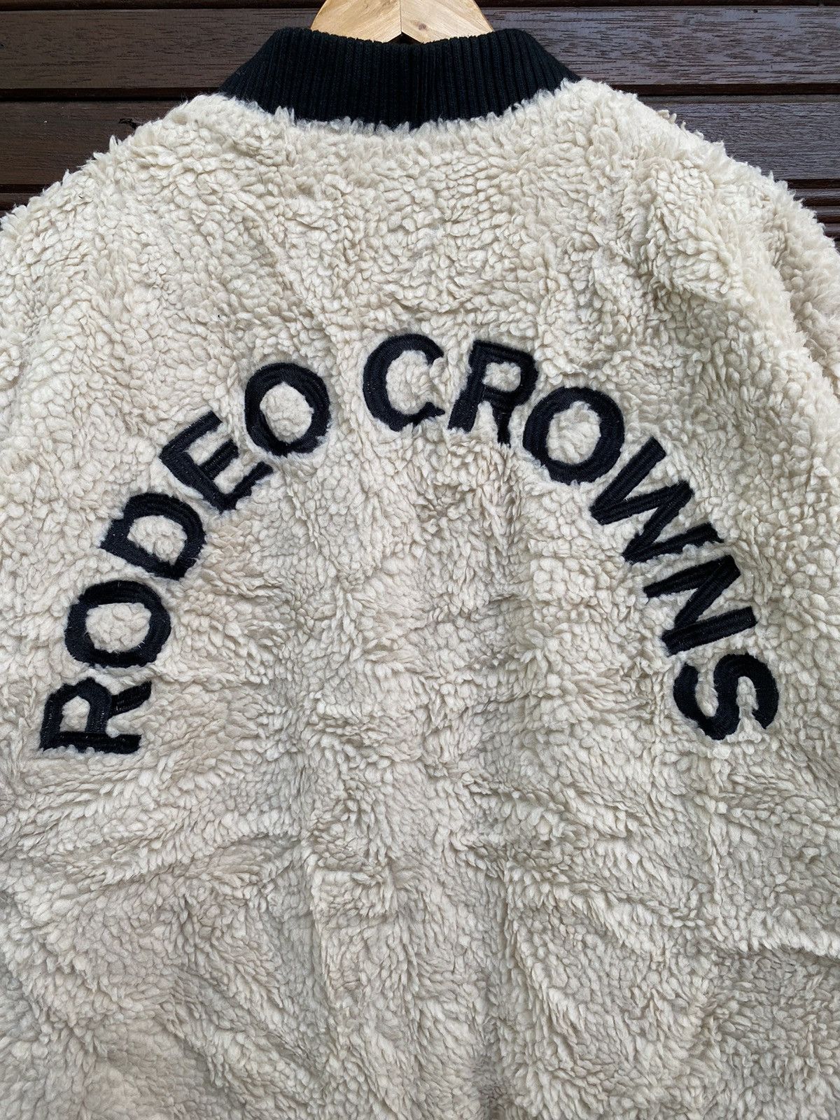 Vintage Vintage Rodeo Crowns Fleece Spellout Bomber Jacket Size US M / EU 48-50 / 2 - 6 Thumbnail