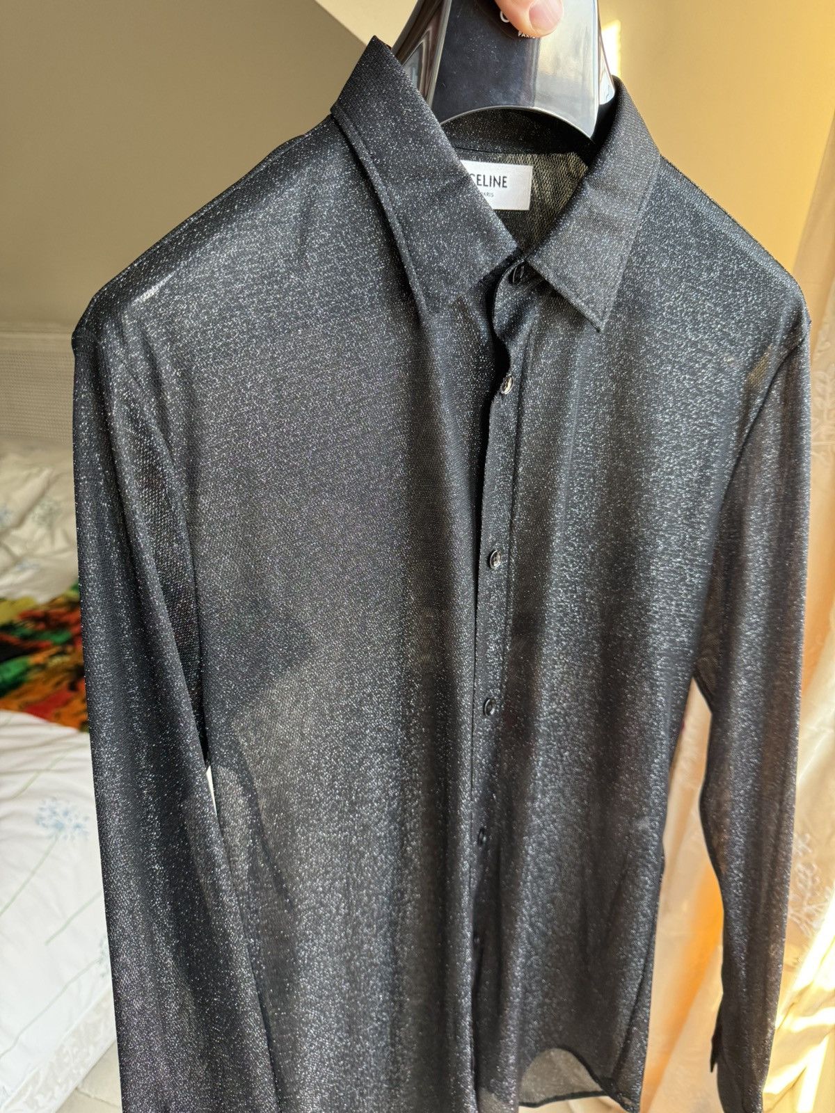 Celine $1.2k Celine Loose Carnaby shirt in lurex mesh Hedi 38 M Size US M / EU 48-50 / 2 - 17 Thumbnail