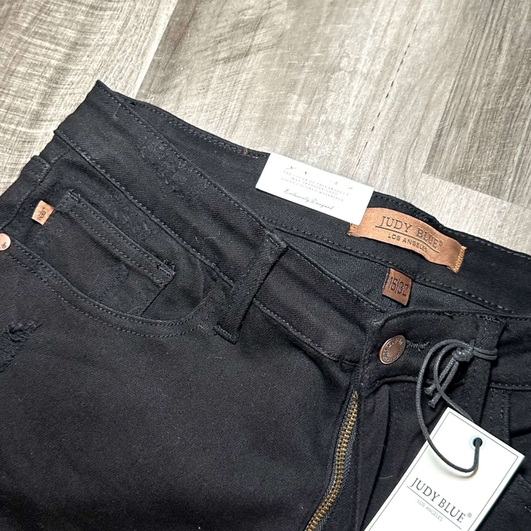 Vintage Judy Blue Black High Waist Skinny Fit Distressed Jeans 32 Women Regular 15/32 Mens Womens Size 24" / US 00 / IT 34 - 6 Thumbnail