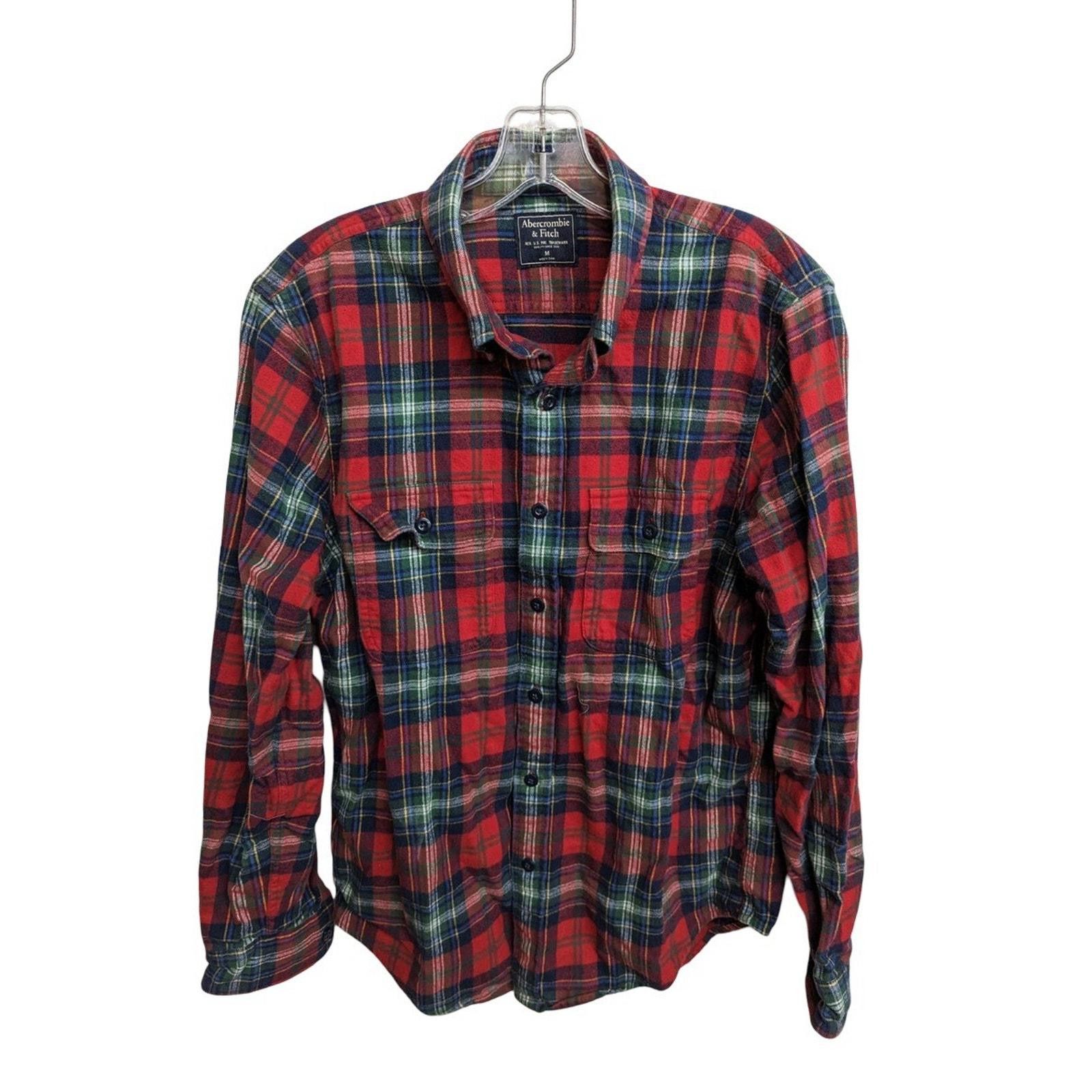 Abercrombie & Fitch Abercrombie & Fitch Men's Red Plaid Button-Up Shirt - Size M Size US M / EU 48-50 / 2 - 2 Thumbnail