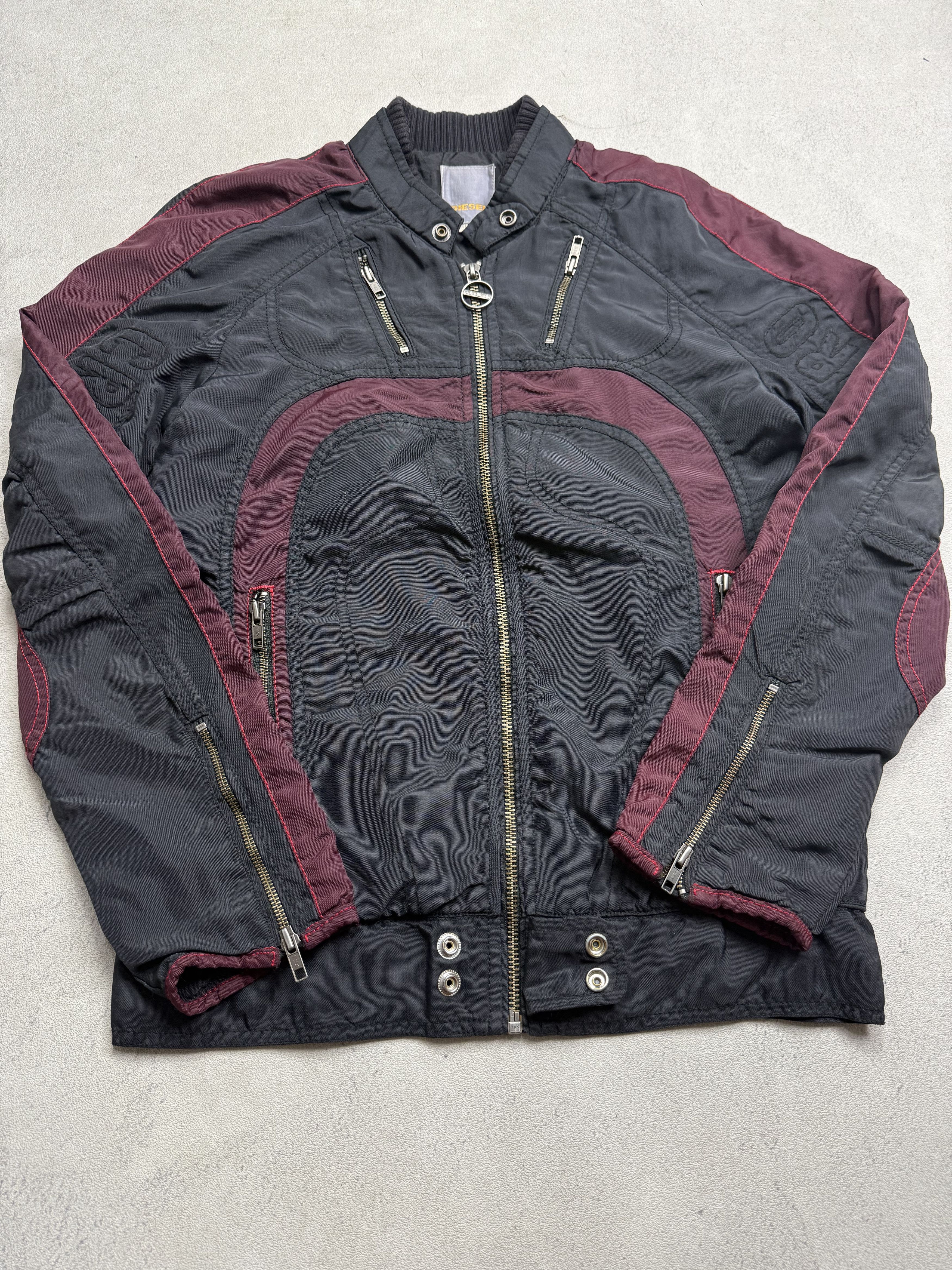 Diesel Rare Vintage Diesel Nylon Moto Biker Jacket Y2K Racing Size US S / EU 44-46 / 1 - 2 Thumbnail