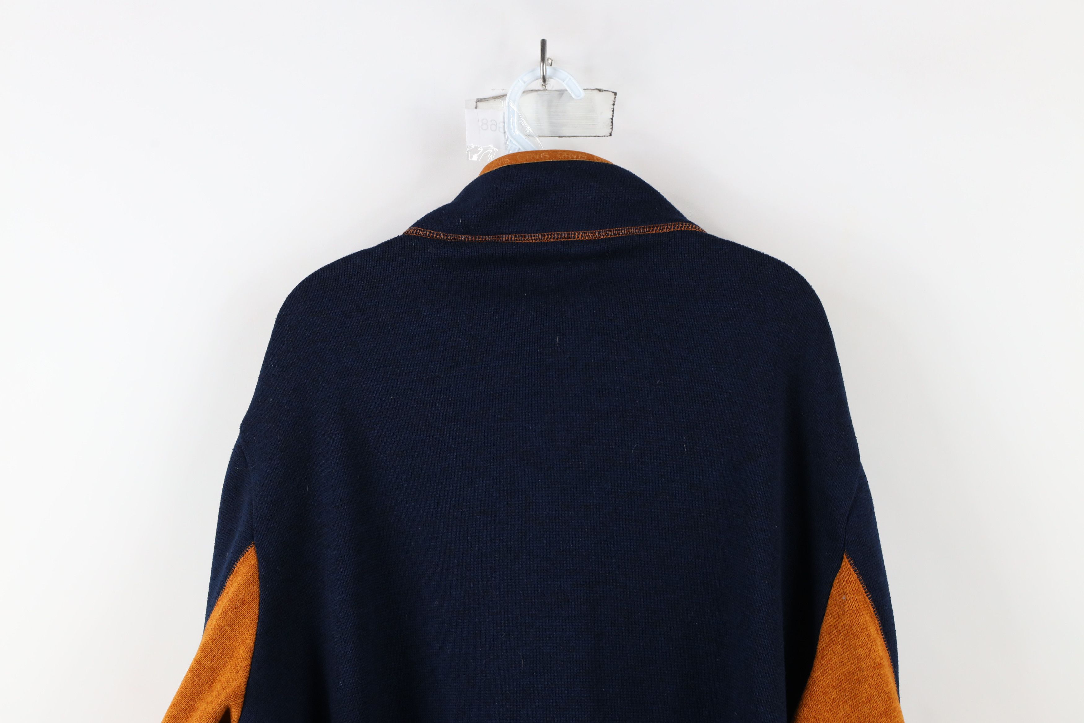 Orvis × Vintage Orvis Trout Bum Spell Out Half Zip Knit Fleece Sweater Blue Size US XL / EU 56 / 4 - 14 Thumbnail