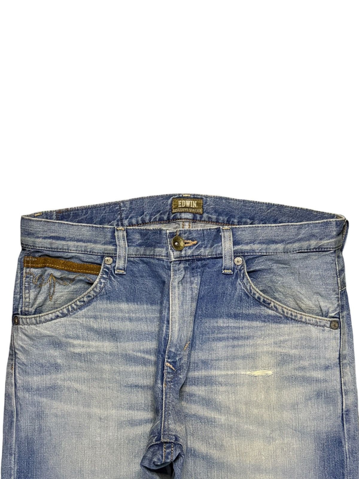 Edwin Exclusive Vintage Edwin XV Faded Wash Distress Loose Jeans Size US 36 / EU 52 - 4 Thumbnail