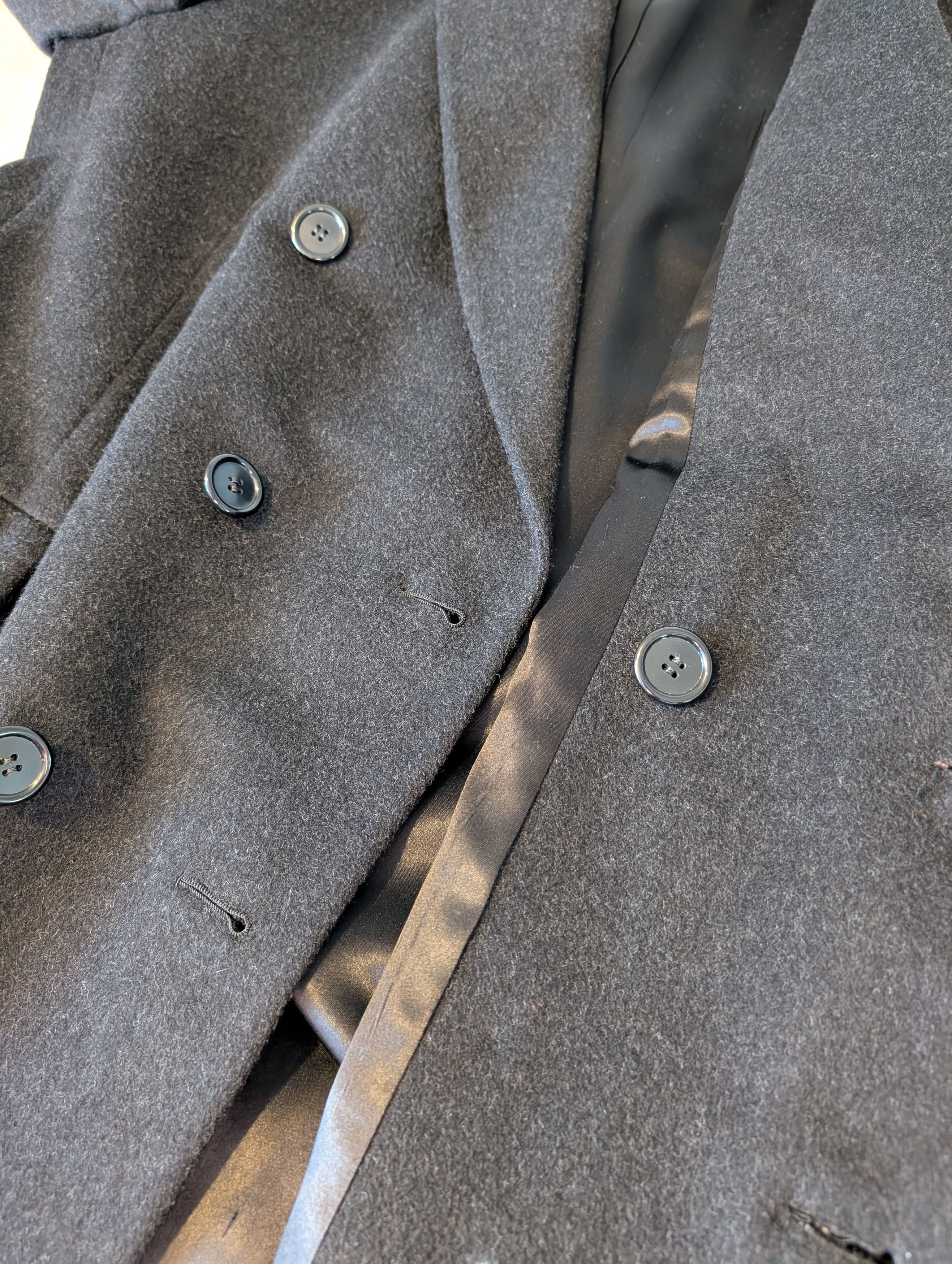 Brooks Brothers Makers 44R Charcoal Double Breasted Wool Overcoat Size US L / EU 52-54 / 3 - 10 Thumbnail