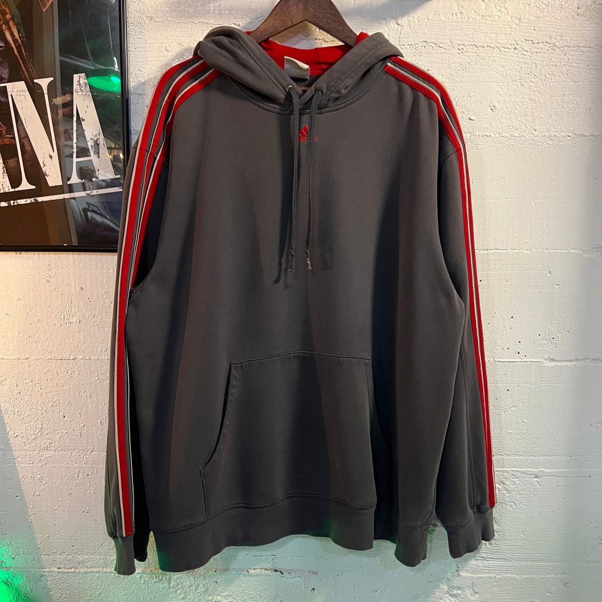 Vintage 2004 Adidas Center Three Stripe Logo Hoodie XL - Main Image