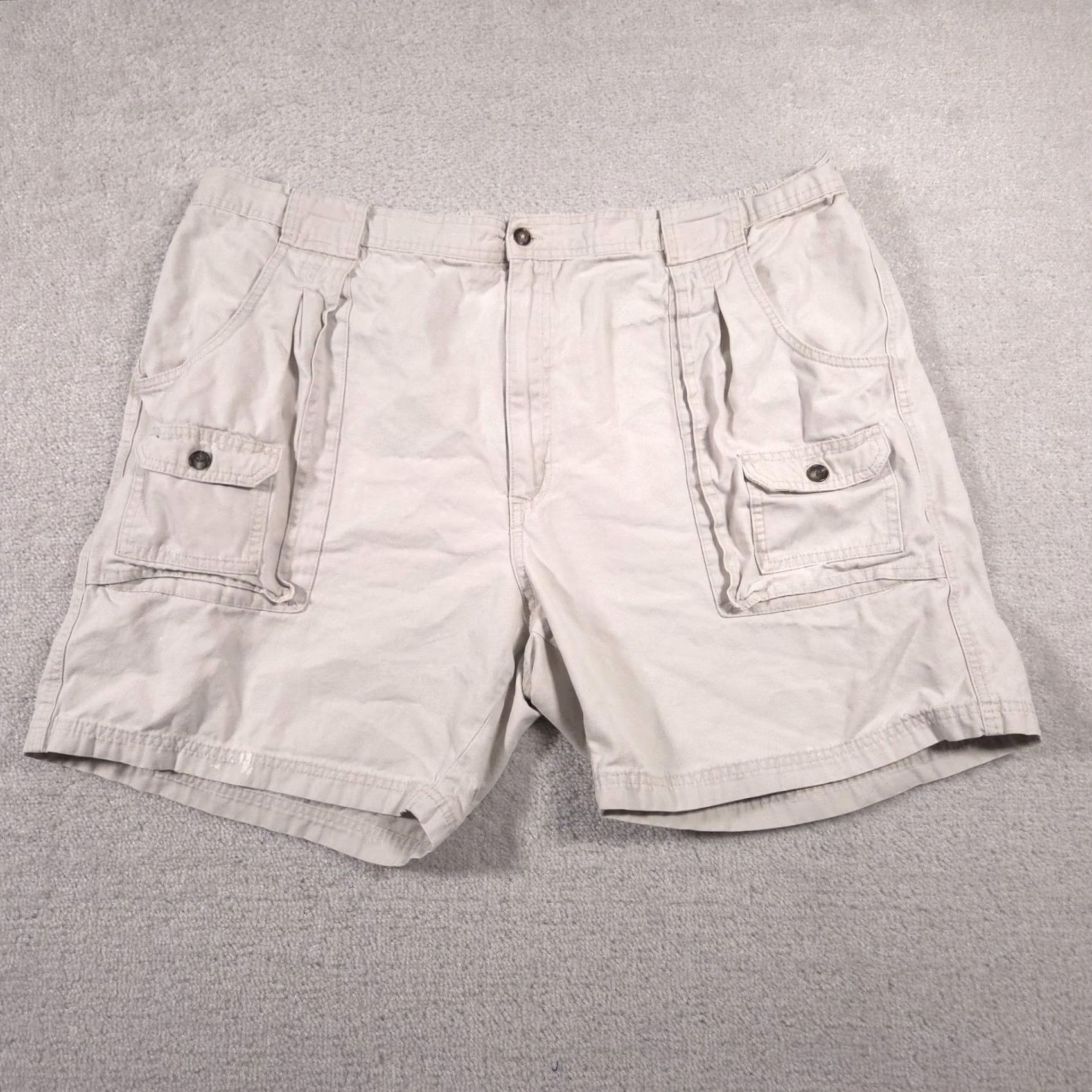 Vintage Cargo Shorts Mens 46 Beige Multi Pocket Casual Outdoor Utility Relaxed Fit Comfort Pants Size US 38 / EU 54 - 2 Thumbnail