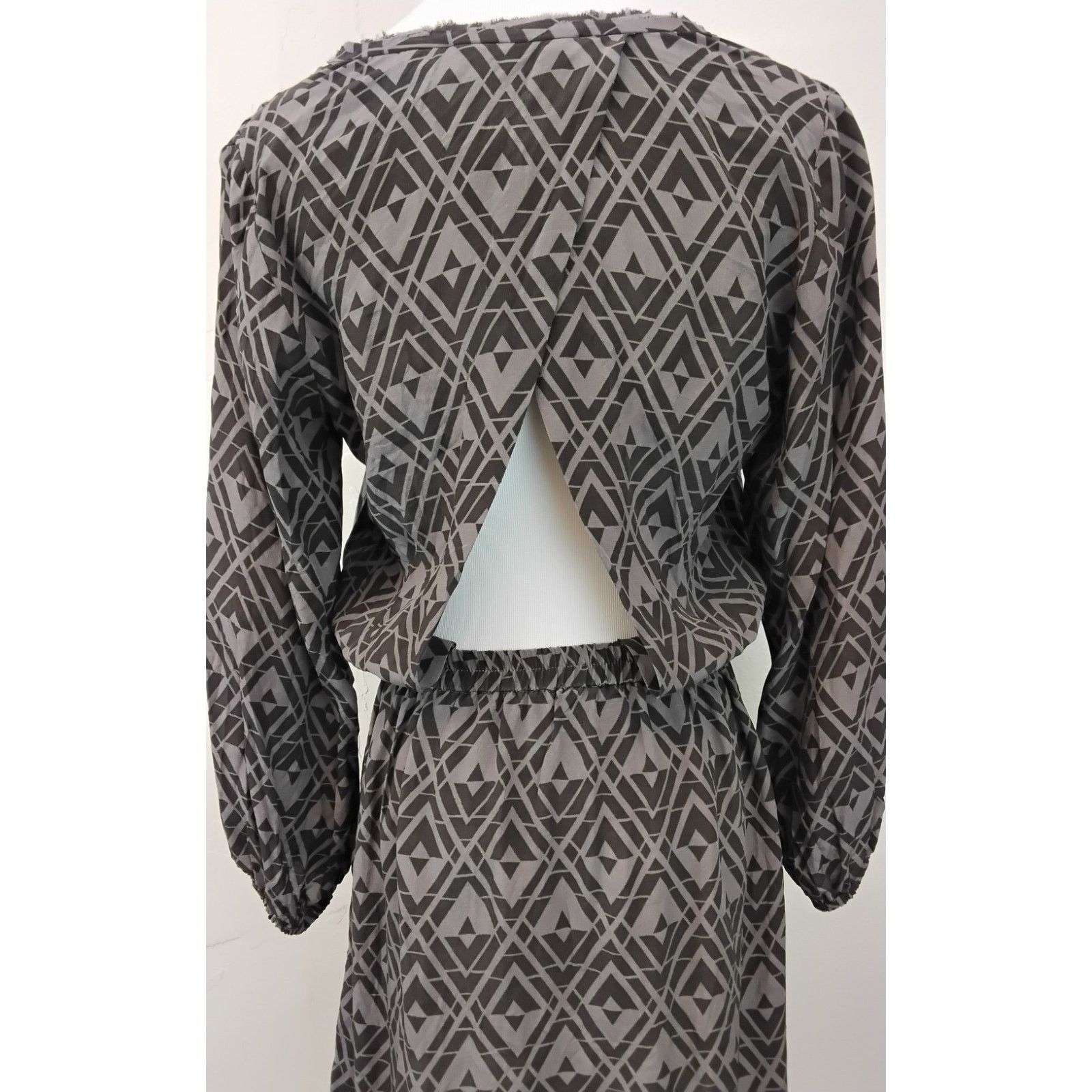 Rebecca Taylor Rebecca Taylor Dress Women's 2 Gray Geometric Pattern Size XS / US 0-2 / IT 36-38 - 7 Thumbnail