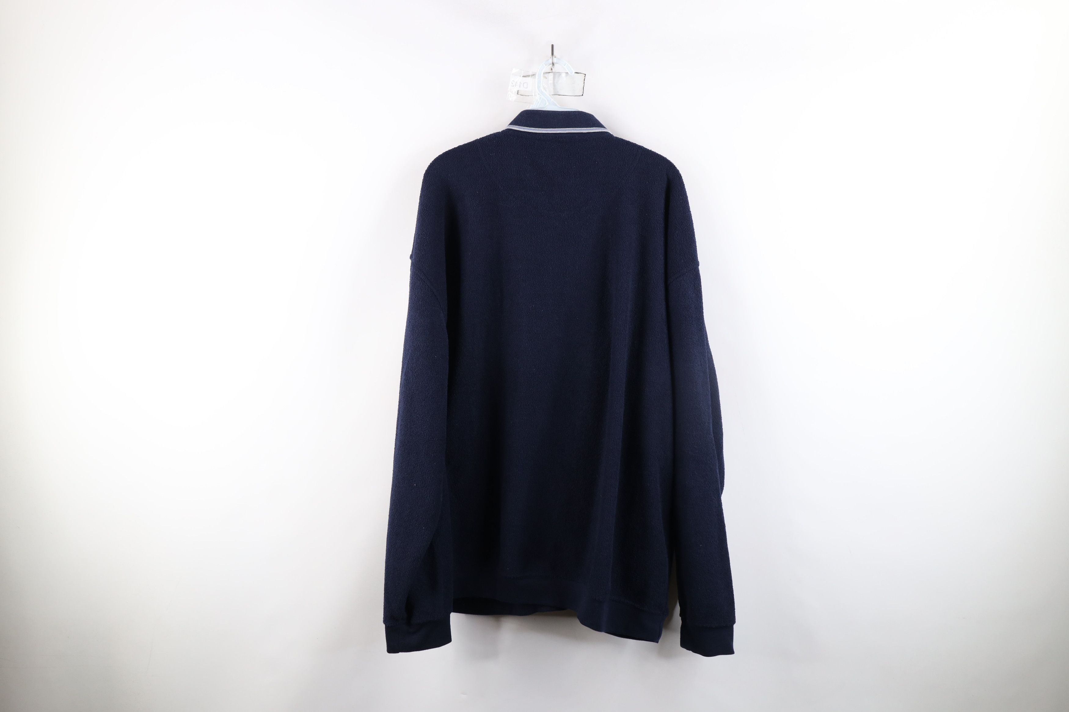 Vintage Vintage 90s Streetwear Terry Cloth Collared Sweatshirt Blue Size US XXL / EU 58 / 5 - 12 Thumbnail