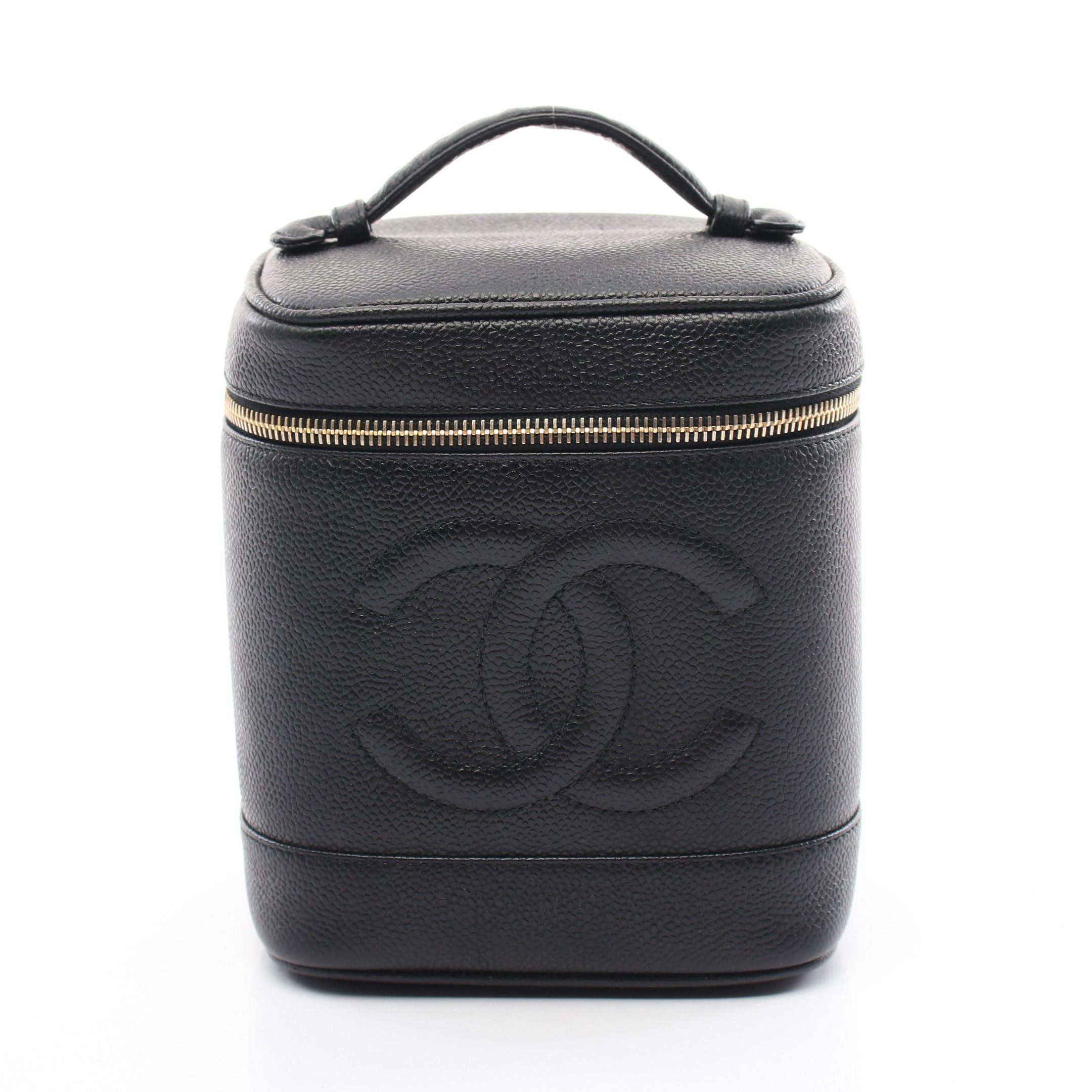 Chanel Chanel Coco Mark Handbag Vanity Bag Caviar Skin Black Gold Hardware Size ONE SIZE - 1 Thumbnail
