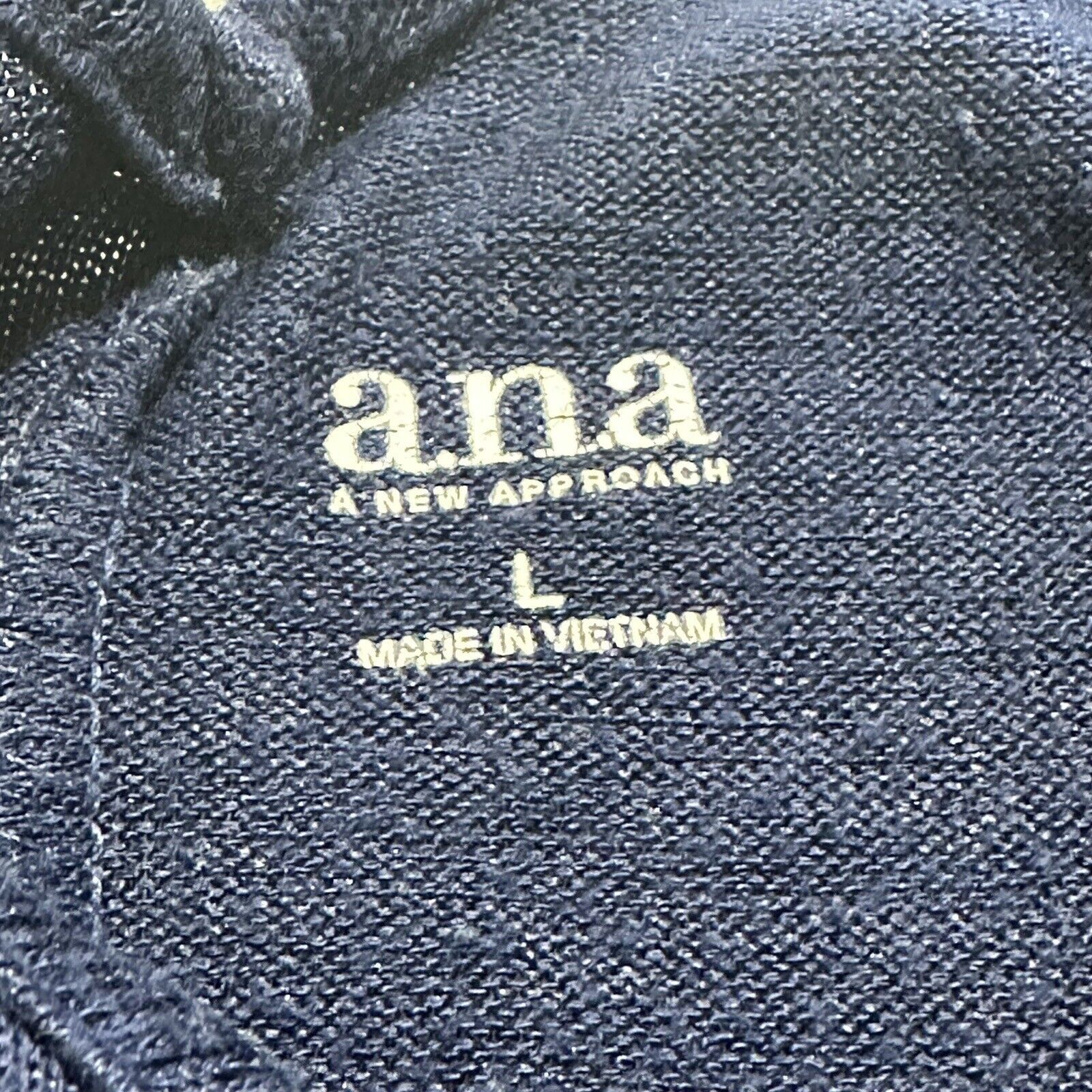 Other A.N.A. Large V-Neck Navy Blue Knit Round Hem T-Shirt Size L / US 10 / IT 46 - 7 Thumbnail