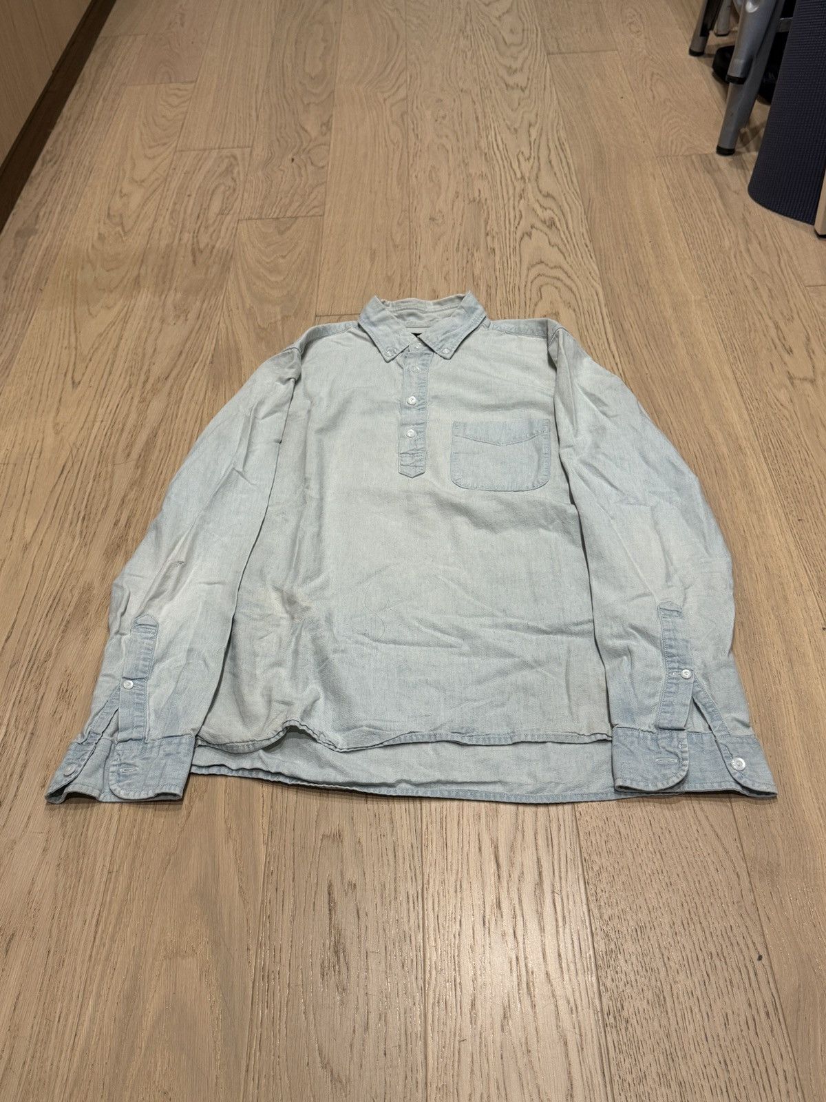 J.Crew J Crew Quarter Button Blue Cotton Shirt Size US S / EU 44-46 / 1 - 1 Thumbnail