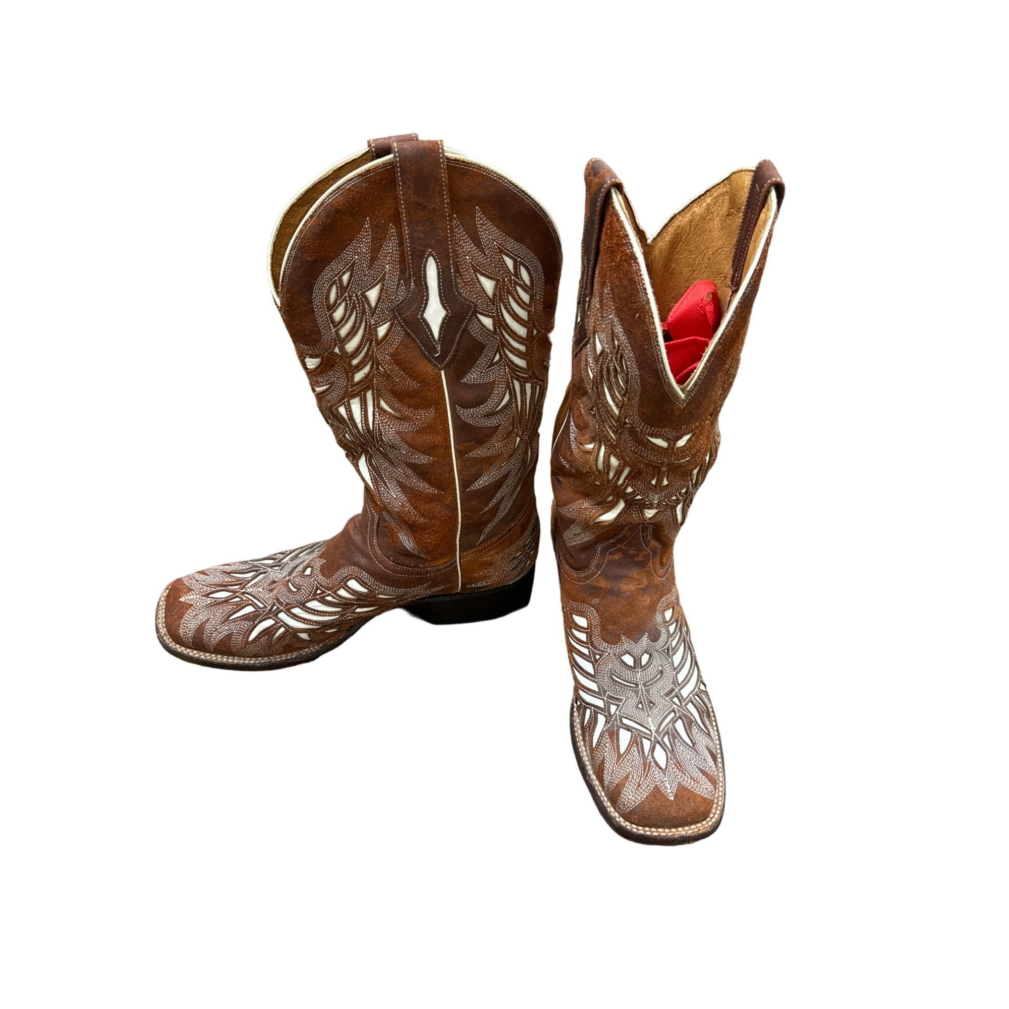 Designer Resistol men’s brown leather western shoe boots size 9D SKU Size US 9 / EU 42 - 6 Thumbnail