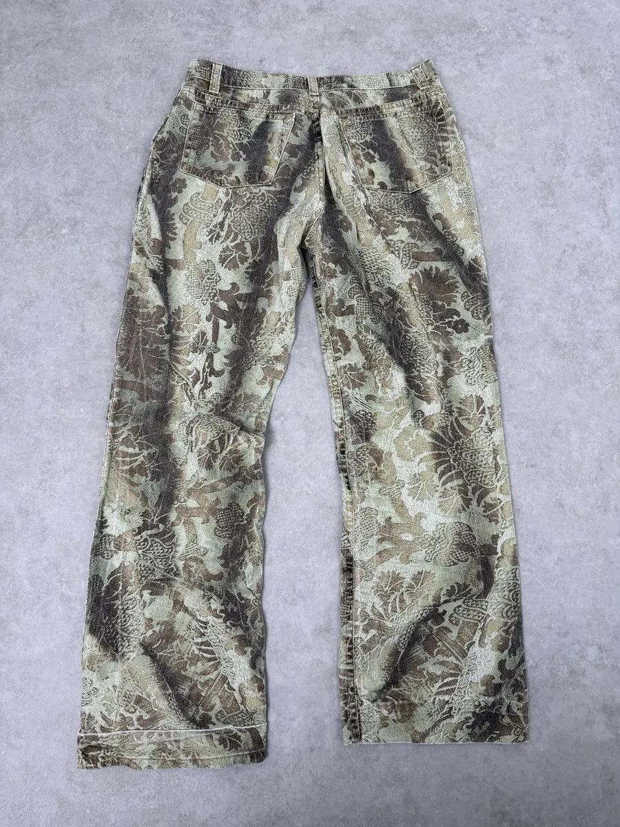 Roberto Cavalli 2000s Roberto Cavalli Mozaic Green Abstract Forest Pants Size US 30 / EU 46 - 2 Thumbnail