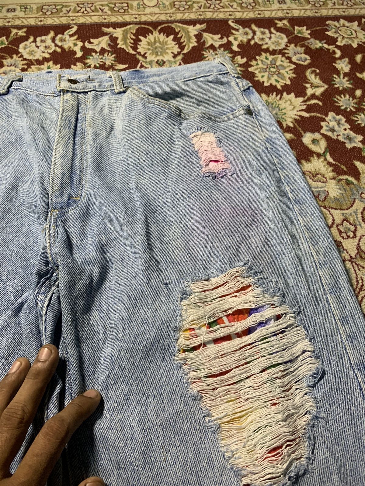 Lee 90s LEE SAMPLE BORO SASHIKO PANT RARE Size US 32 / EU 48 - 9 Thumbnail