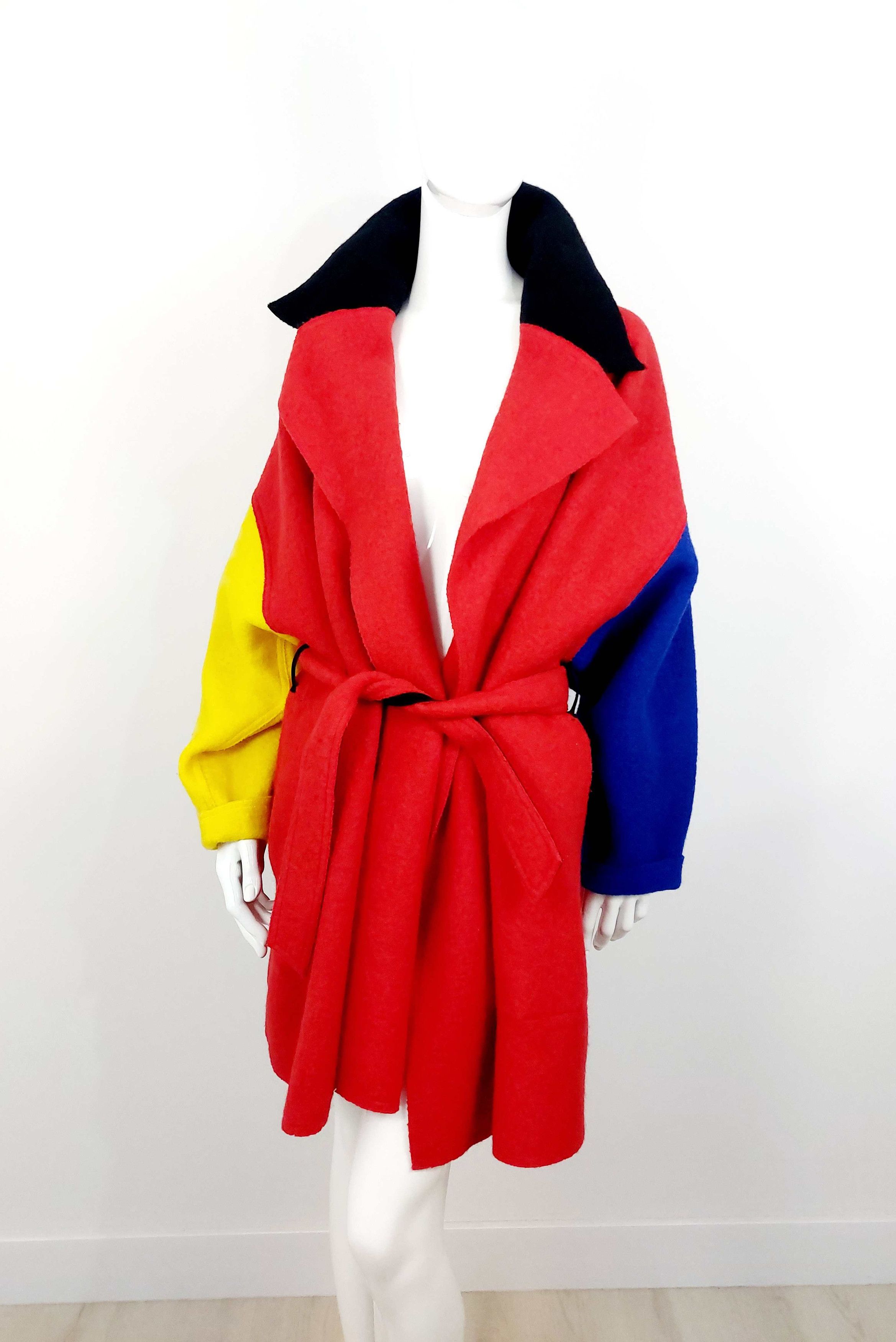 Jean Charles De Castelbajac Jean Charles JC De Castelbajac Wool Colorblock Coat Jacket Size US M / EU 48-50 / 2 - 1 Thumbnail