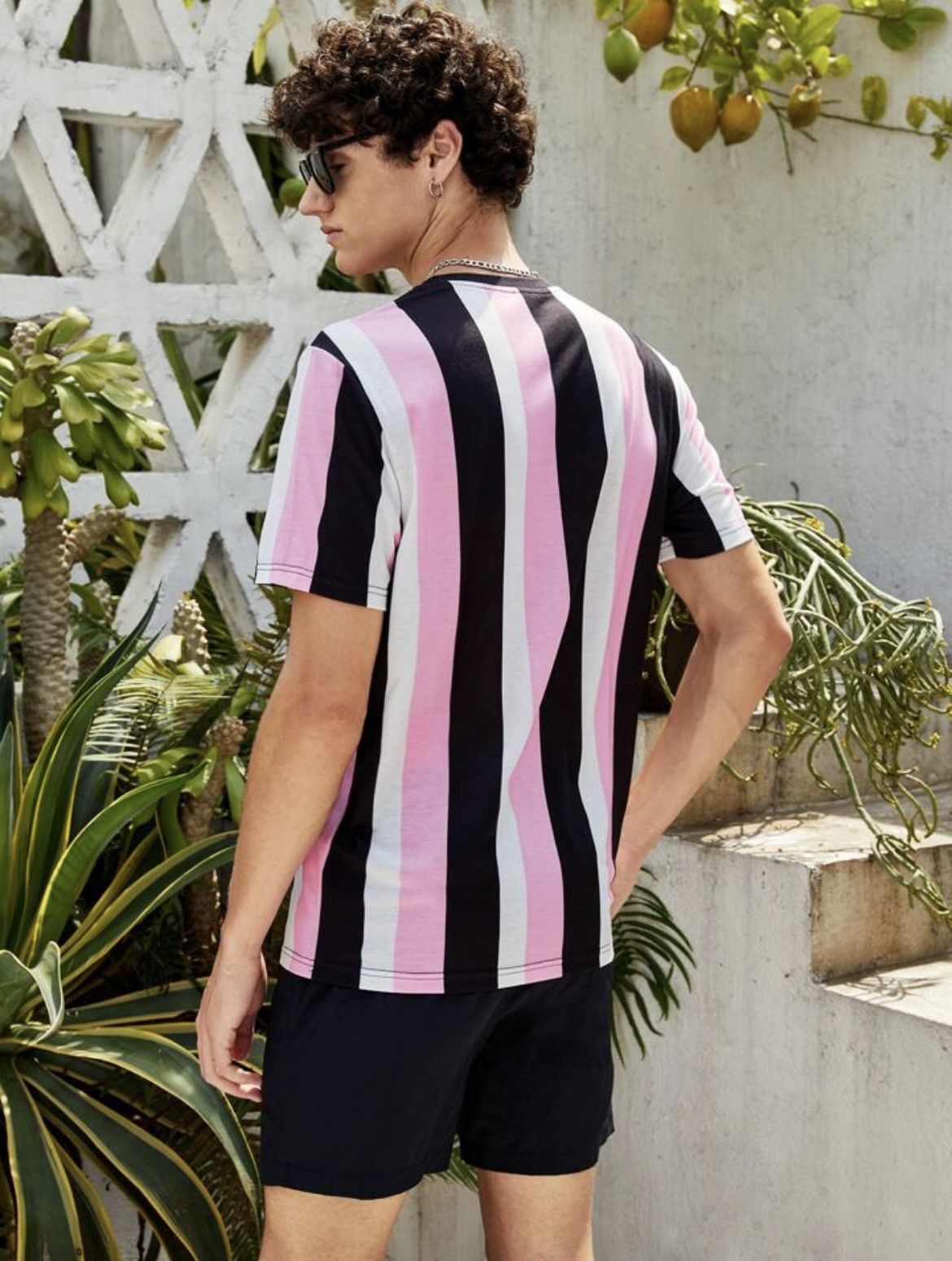 Shein Manfinity Sporsity Block Striped Letter Graphic Tees Size US M / EU 48-50 / 2 - 3 Thumbnail