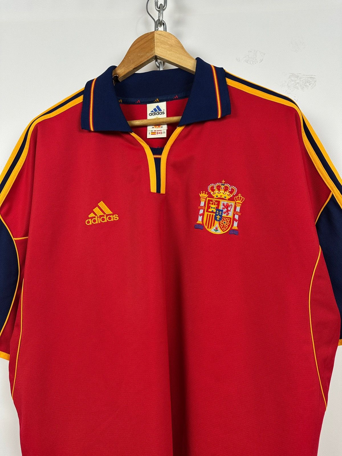 Adidas 1999/2002 Adidas Spain National Team Vintage Soccer Jersey Size US XL / EU 56 / 4 - 3 Thumbnail