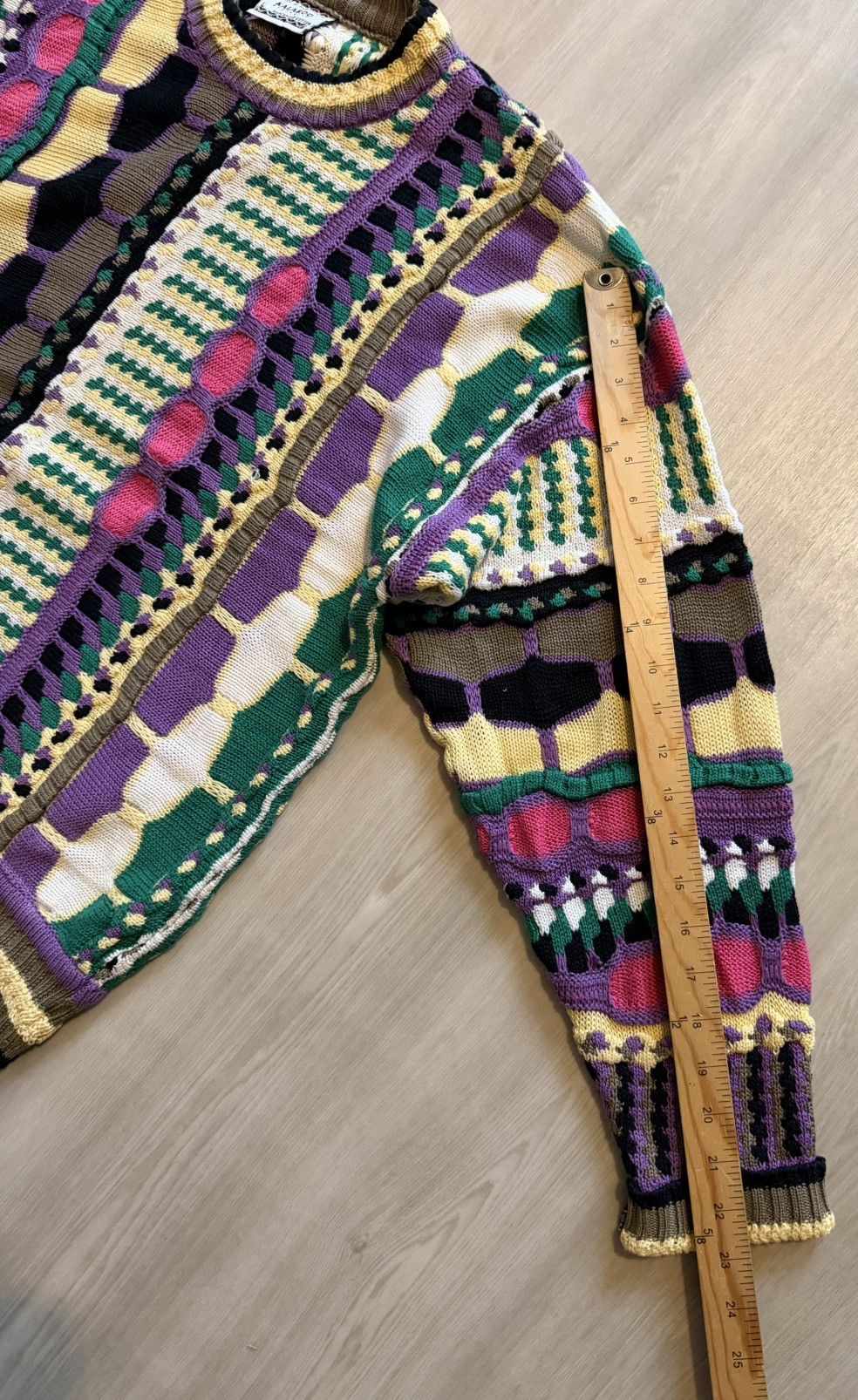 Vintage Vtg Kalaroo Sweater 3D Knit Coogi Wool Purple Pink Sz L Size US L / EU 52-54 / 3 - 7 Thumbnail