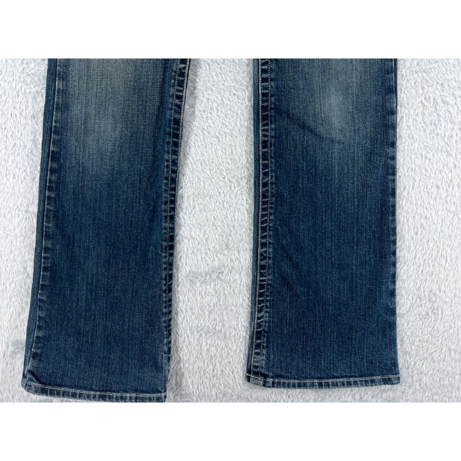 Vintage Karen Kane Jeans Womens 6 Blue Denim Flared Low Rise 27x30 Cotton Blend Size 28" / US 6 / IT 42 - 2 Thumbnail